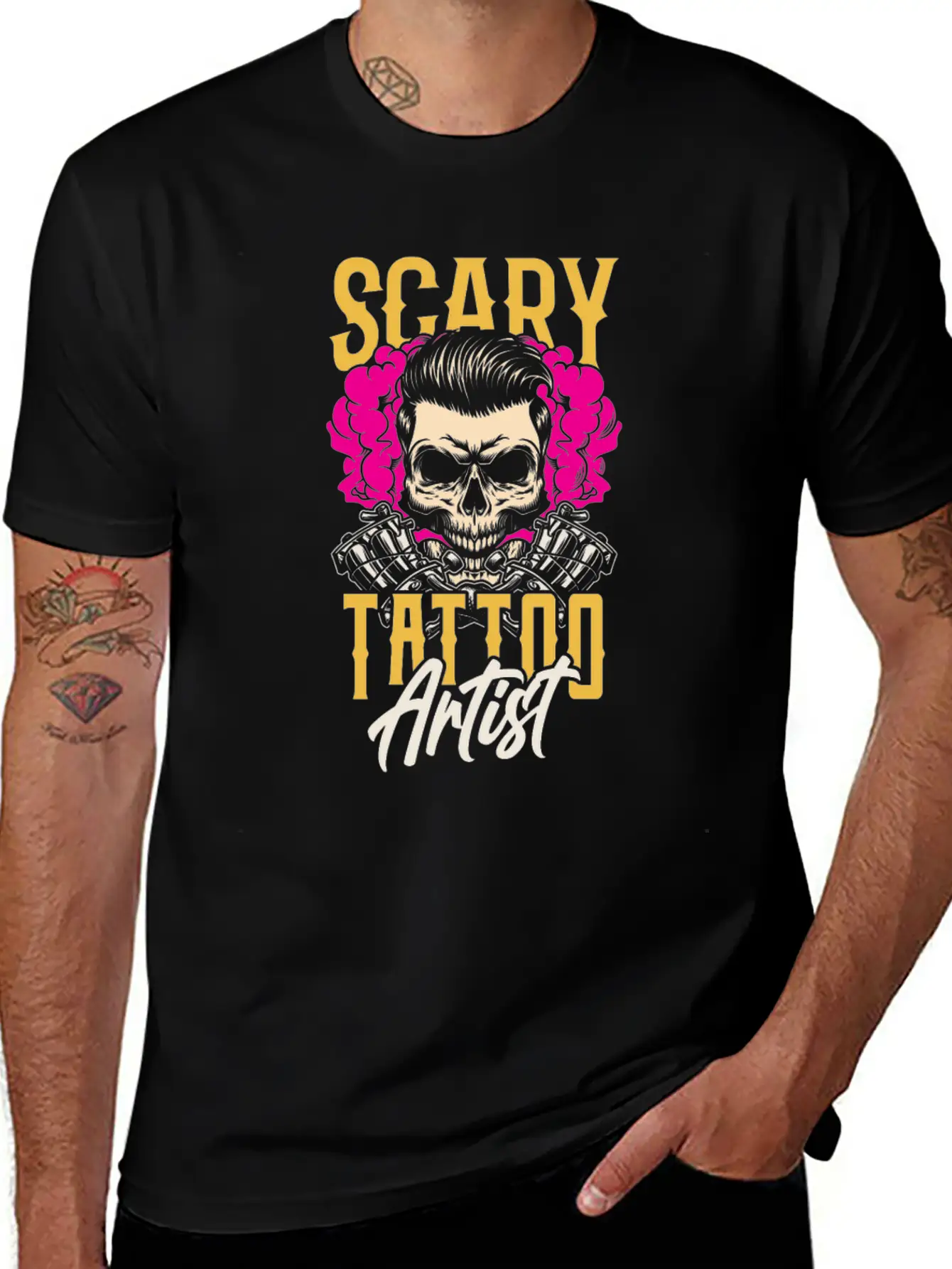 Scary Tattoo Artist Job Ink Art Relaxed Everyday Tee – Lightweight And Durable Cotton