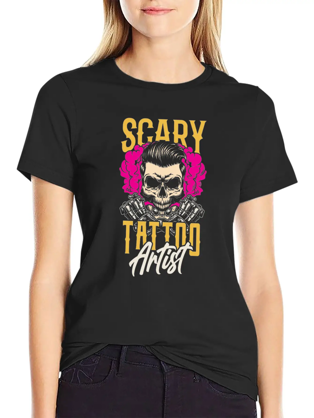 Scary Tattoo Artist Job Ink Art Relaxed Everyday Tee – Lightweight And Durable Cotton