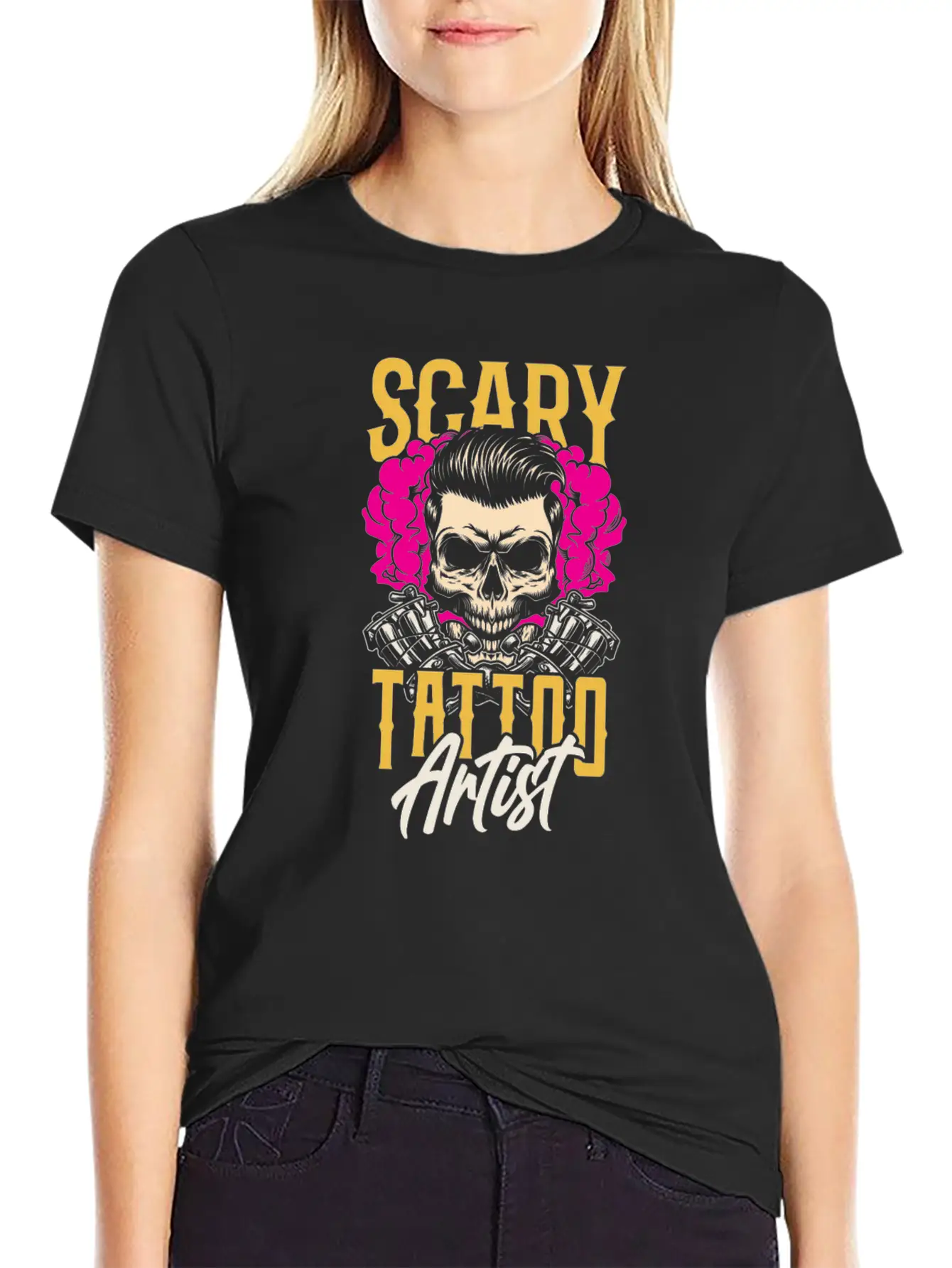 Scary Tattoo Artist Job Ink Art Relaxed Everyday Tee – Lightweight And Durable Cotton