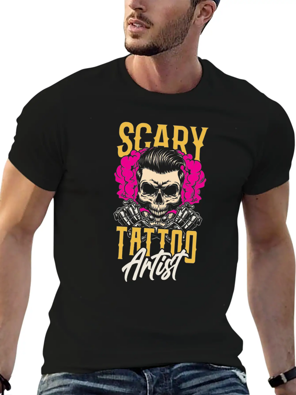 Scary Tattoo Artist Job Ink Art Relaxed Everyday Tee – Lightweight And Durable Cotton
