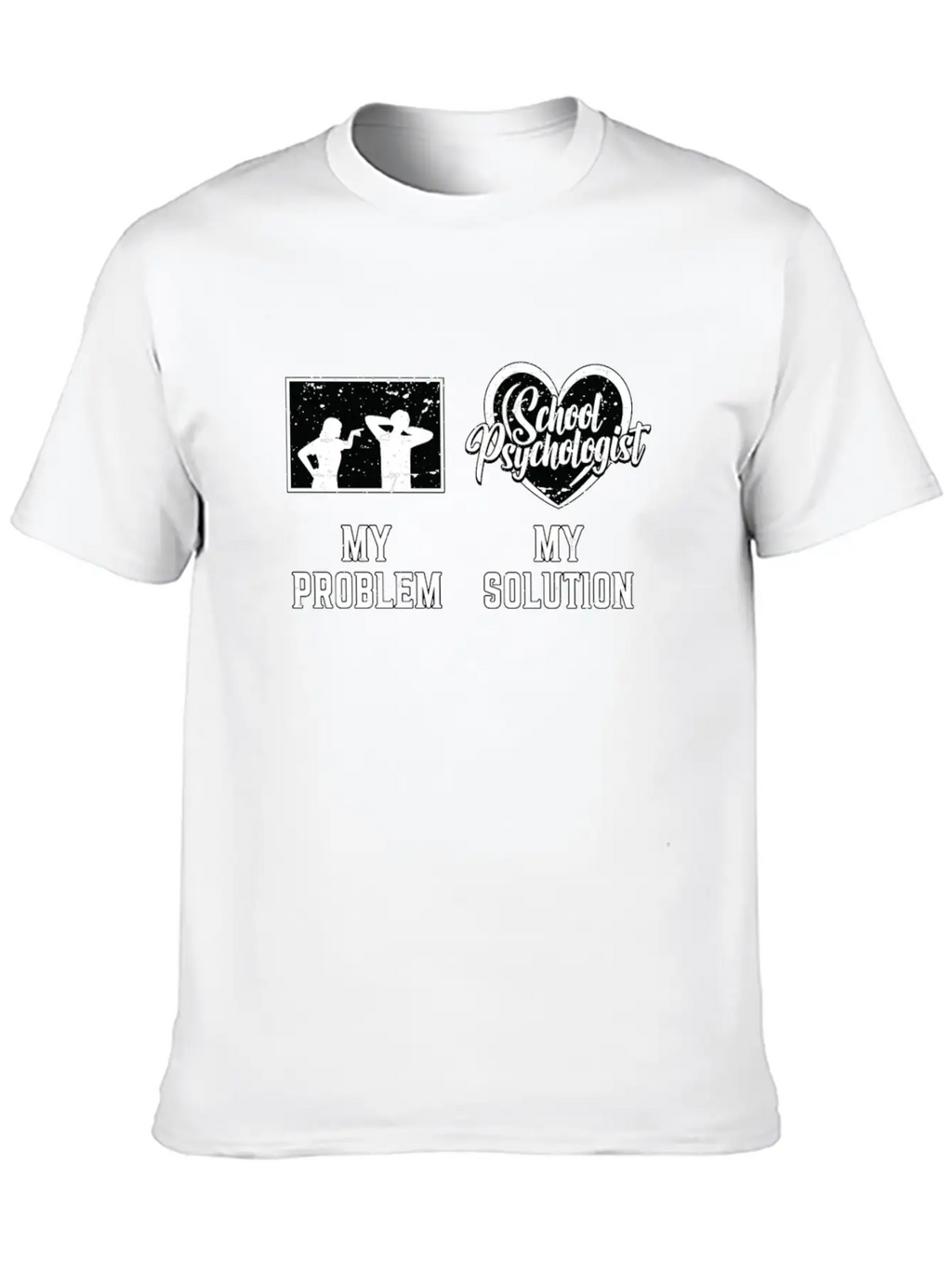 School Psych My Problem My Solution Pictogram Dad Breathable Graphic T-Shirt – Perfect For Casual Days