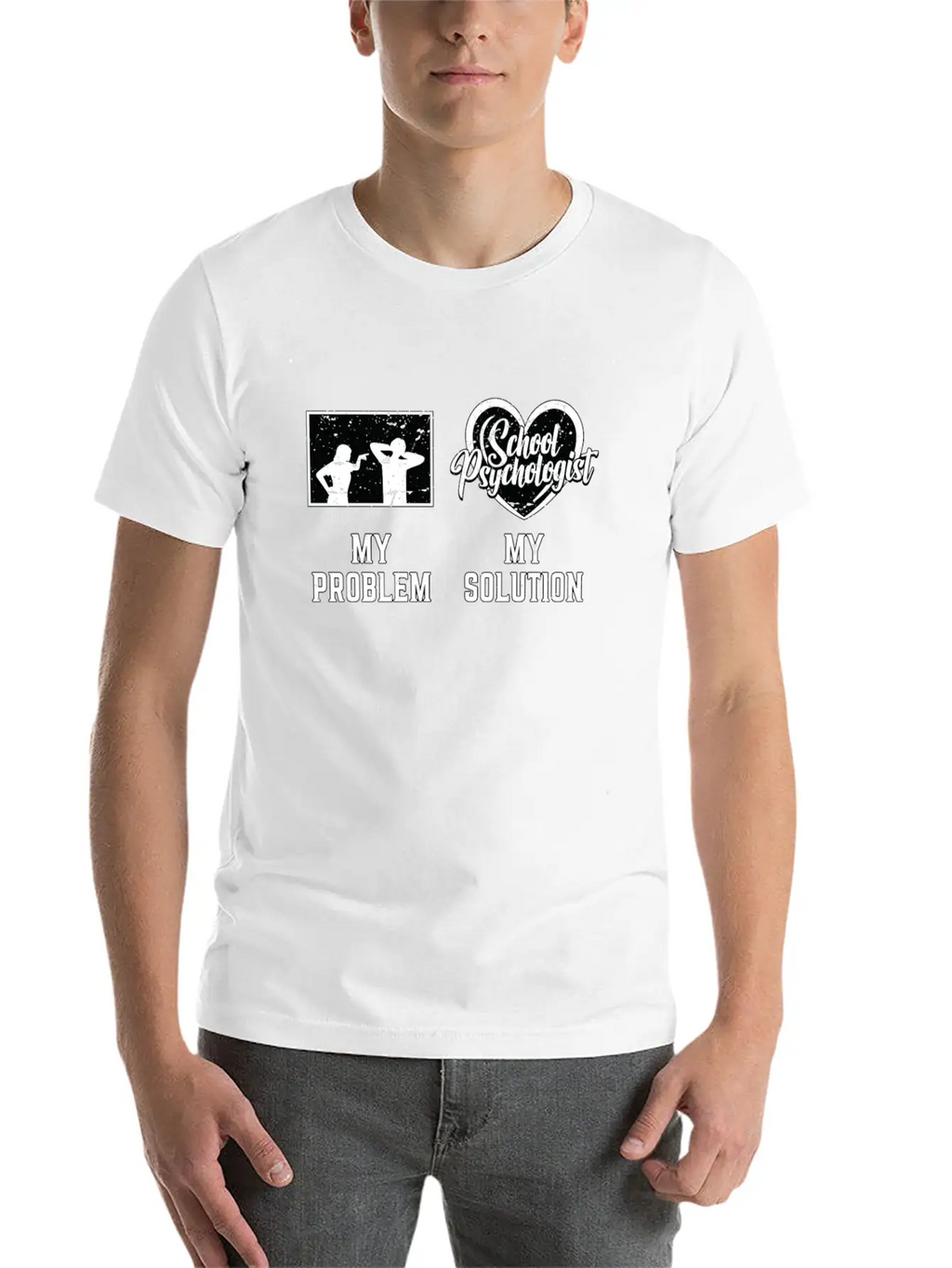 School Psych My Problem My Solution Pictogram Dad Breathable Graphic T-Shirt – Perfect For Casual Days