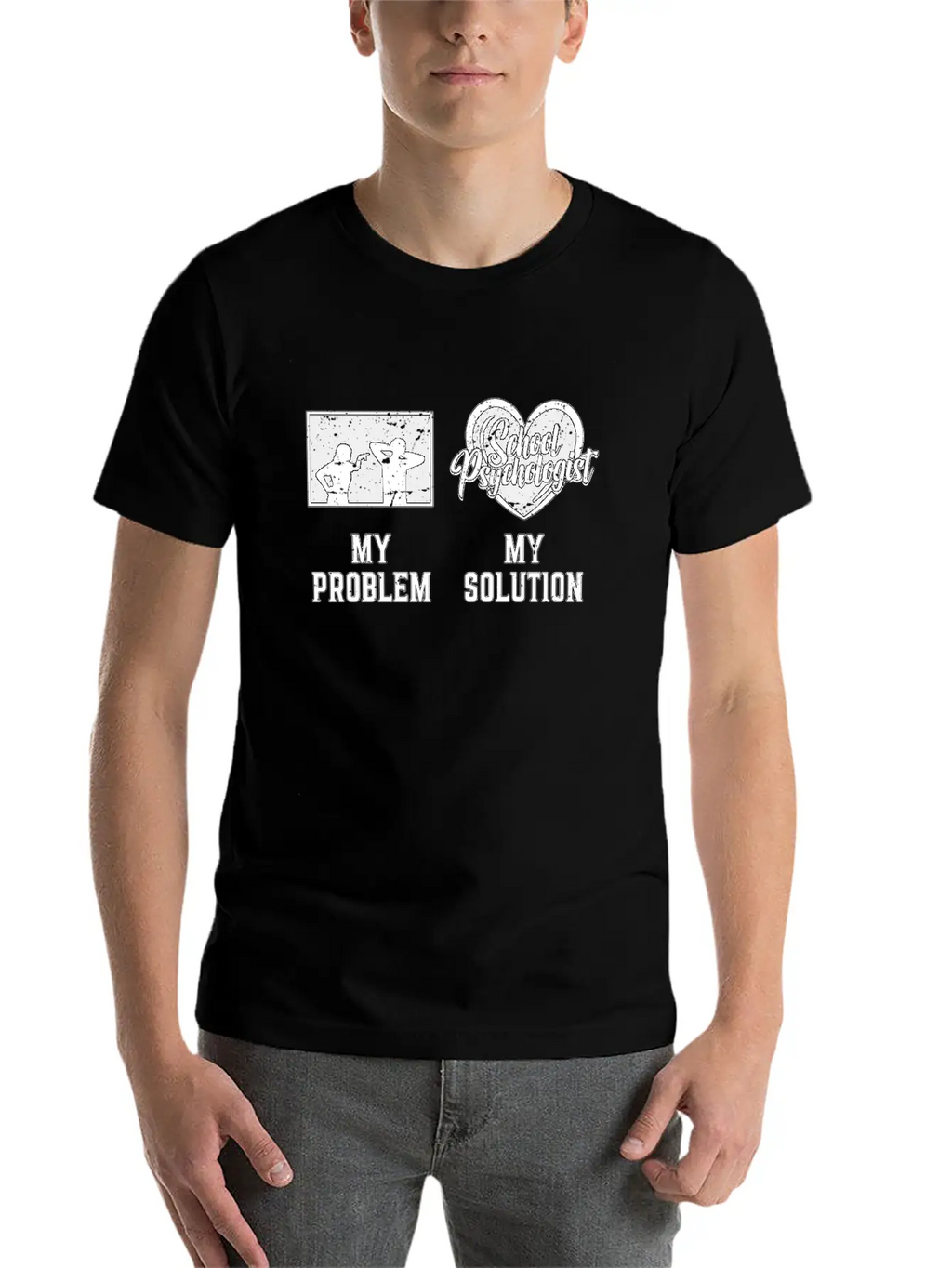 School Psych My Problem My Solution Pictogram Dad Breathable Graphic T-Shirt – Perfect For Casual Days