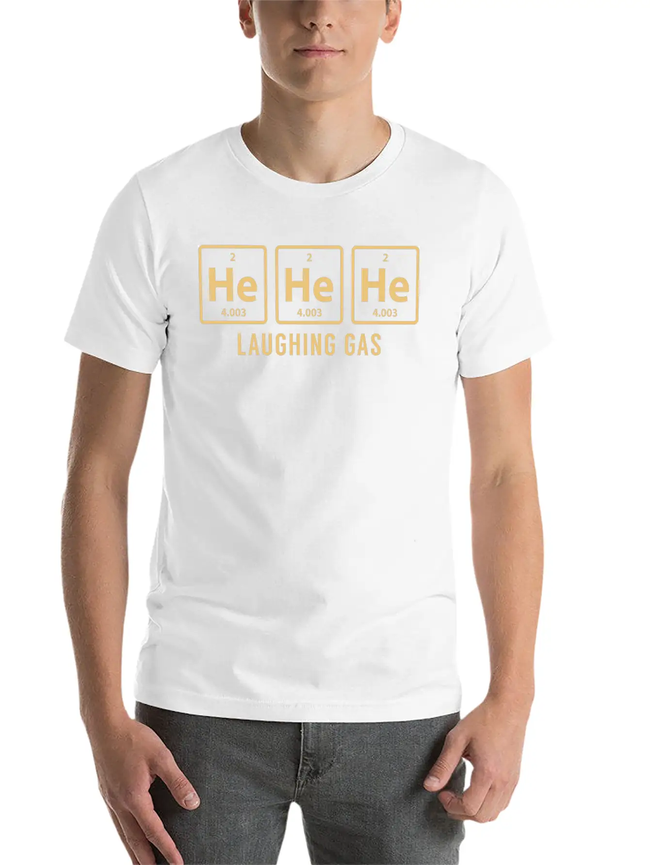 Science Chemical He He He Laughing Gas Funny Gift Basic Graphic T-Shirt – Daily Comfort In Soft Cotton