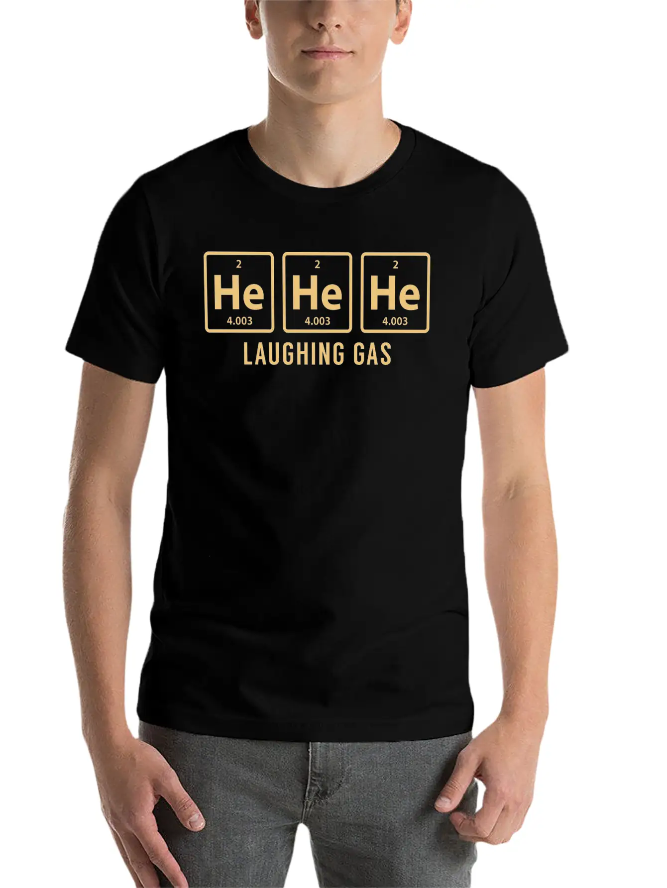Science Chemical He He He Laughing Gas Funny Gift Basic Graphic T-Shirt – Daily Comfort In Soft Cotton