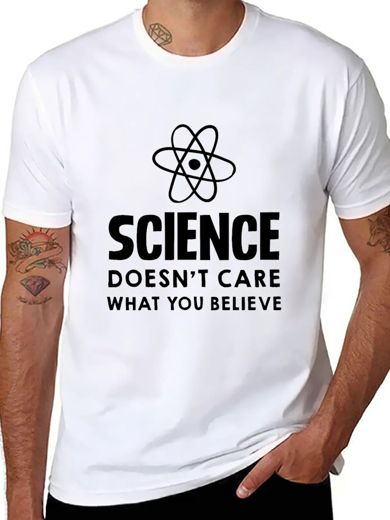 Science Doesn't Care What You Believe Design Unisex Casual T-Shirt – Clean Design For Daily Comfort