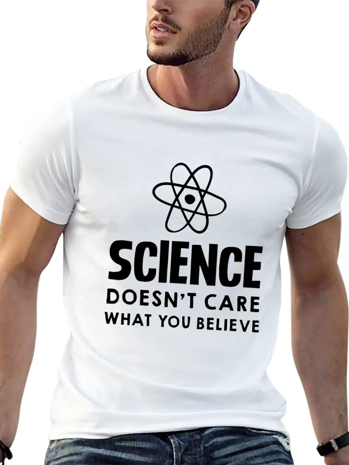 Science Doesn't Care What You Believe Design Unisex Casual T-Shirt – Clean Design For Daily Comfort