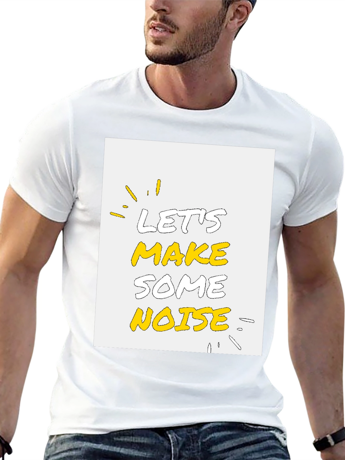 Lets Make Some Noise Graphic Tee - Black Cotton T-Shirt