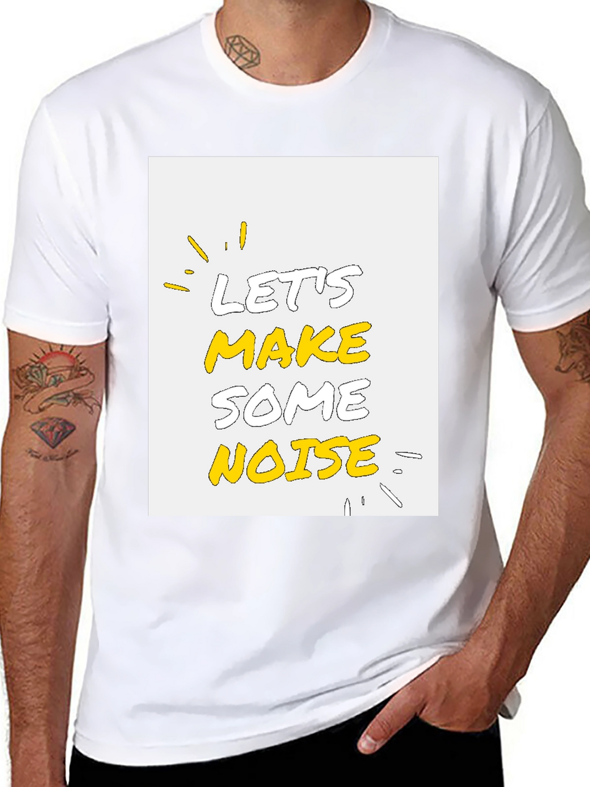Lets Make Some Noise Graphic Tee - Black Cotton T-Shirt
