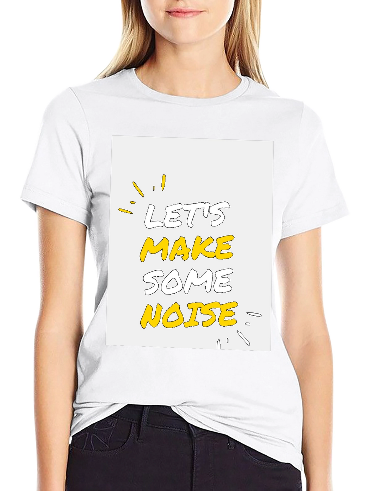 Lets Make Some Noise Graphic Tee - Black Cotton T-Shirt