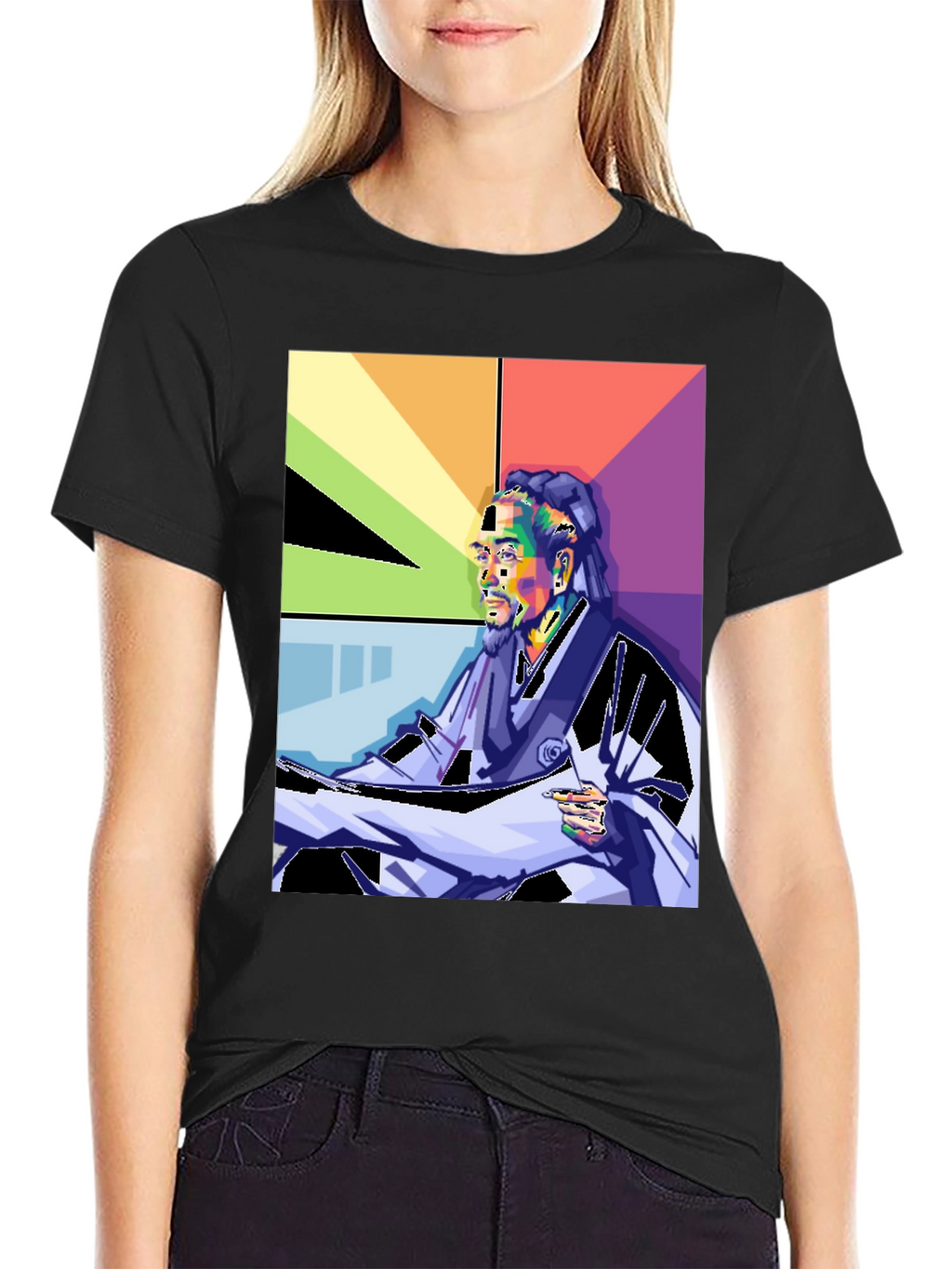 Snoop Dogg Pop Art Graphic Print T-Shirt
