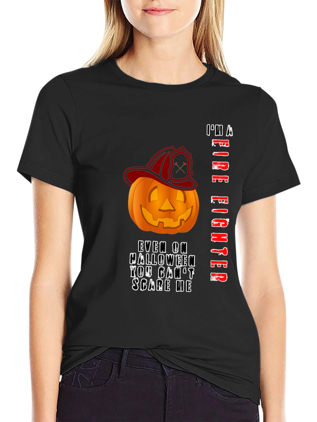 Firefighter Halloween Pumpkin T-Shirt