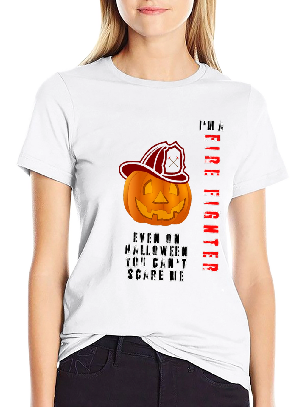 Firefighter Halloween Pumpkin T-Shirt