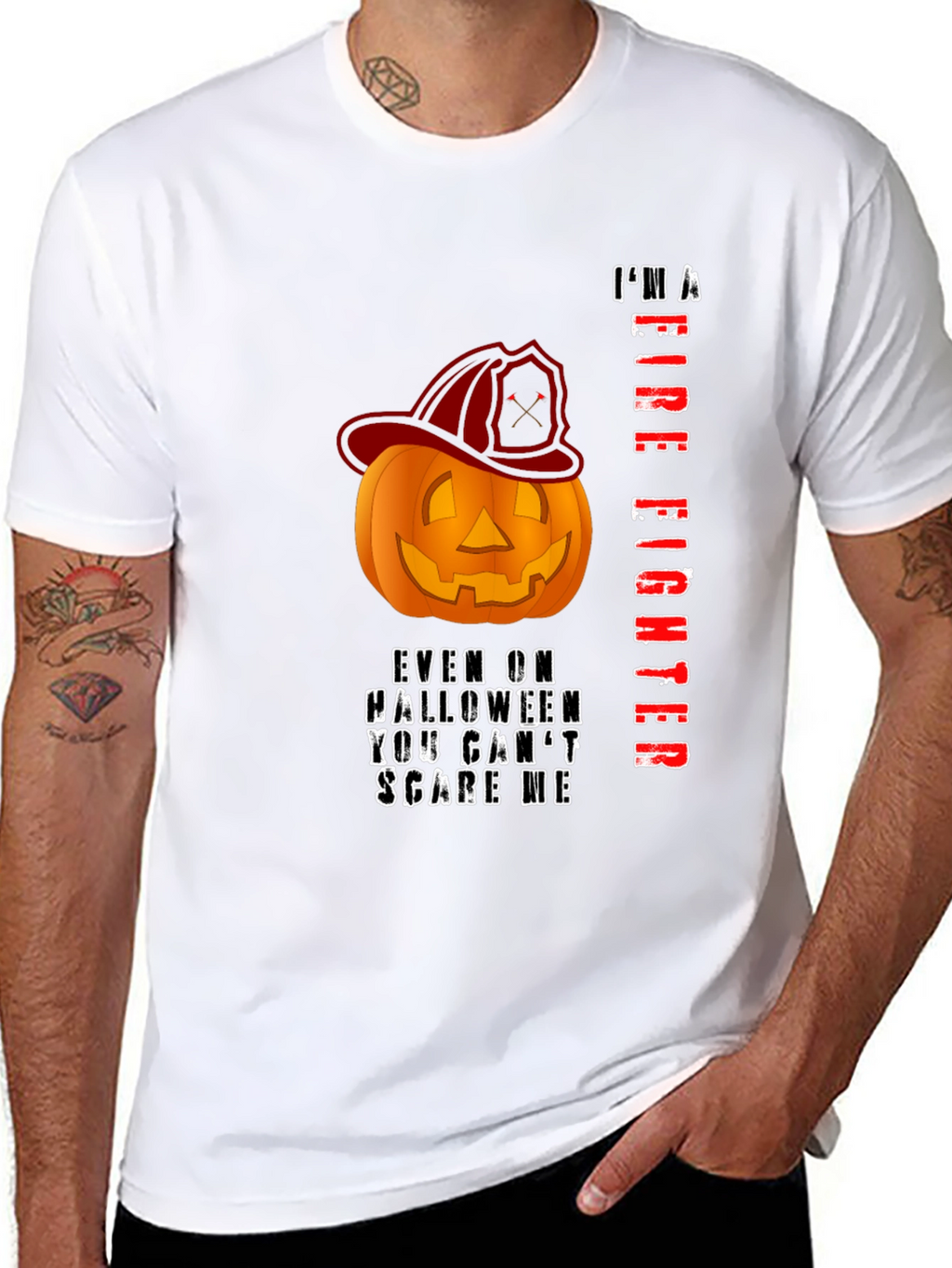 Firefighter Halloween Pumpkin T-Shirt