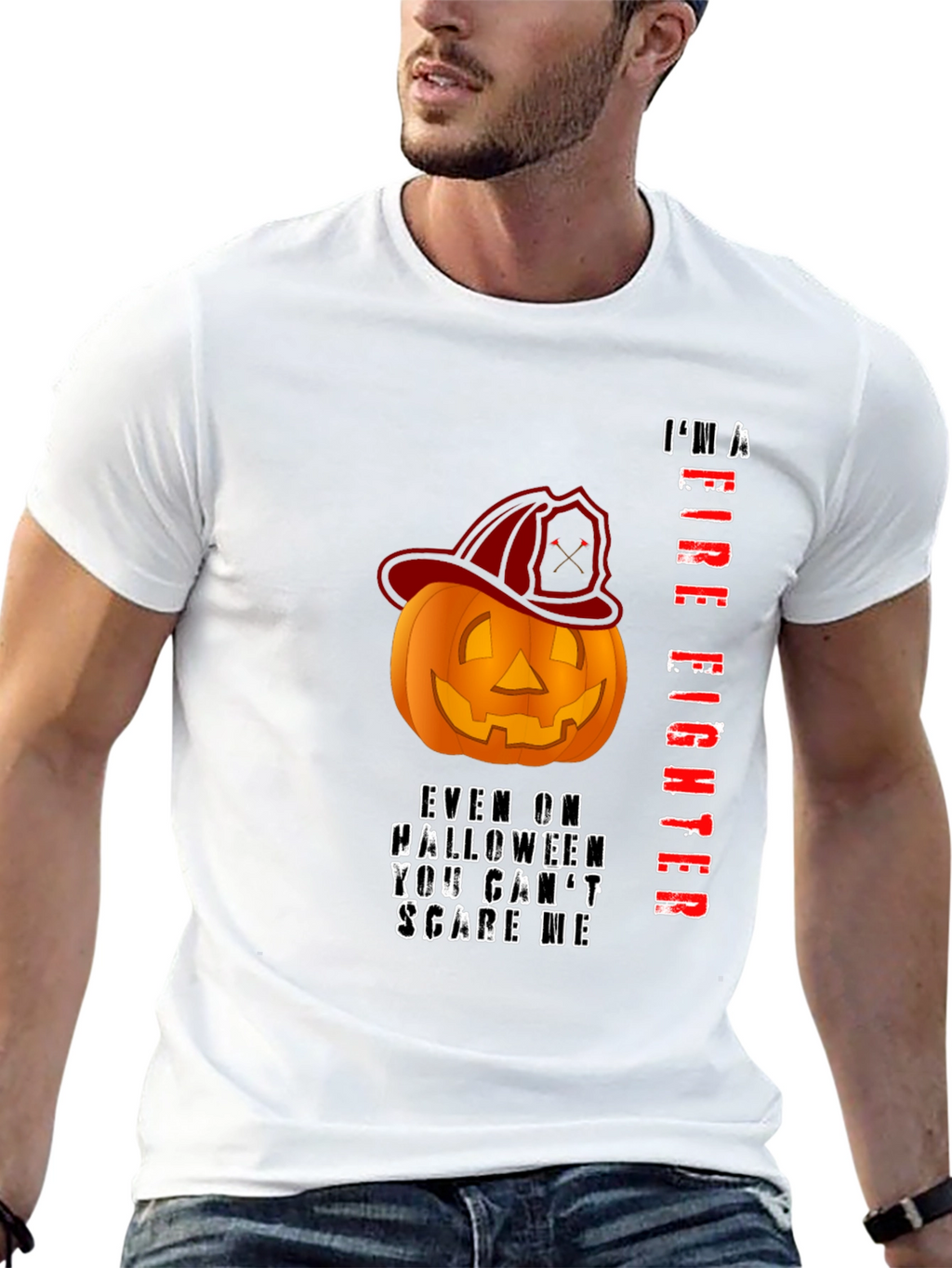 Firefighter Halloween Pumpkin T-Shirt