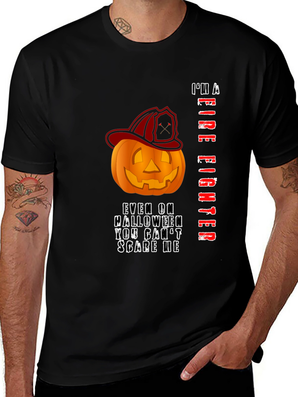 Firefighter Halloween Pumpkin T-Shirt