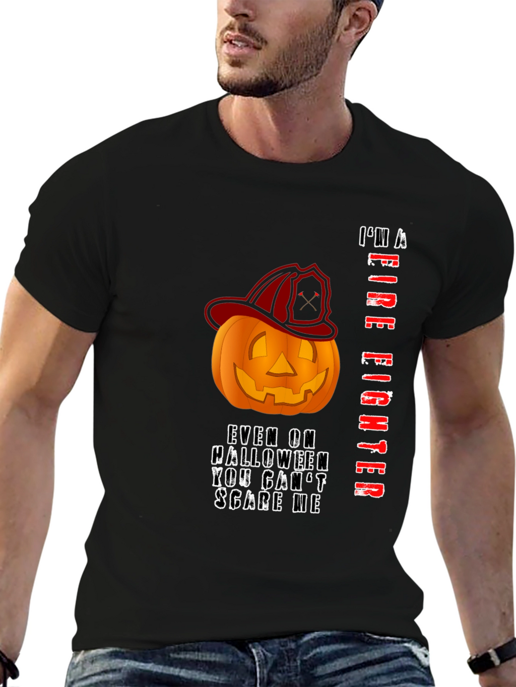Firefighter Halloween Pumpkin T-Shirt