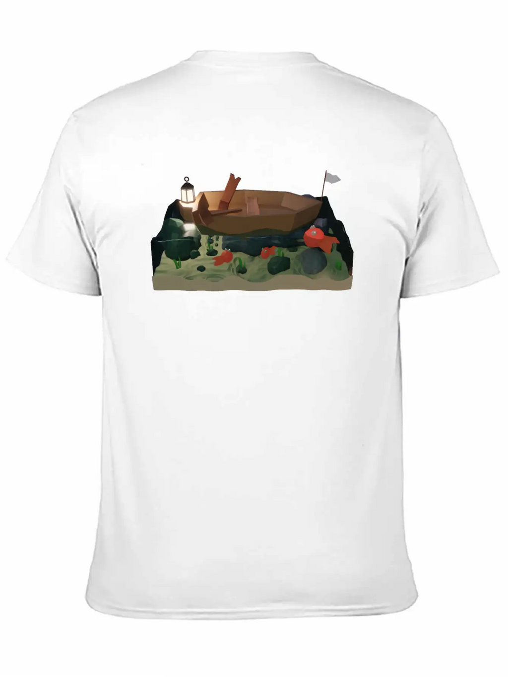 Sea Boat At Night Basic Graphic T-Shirt – Daily Comfort In Soft Cotton