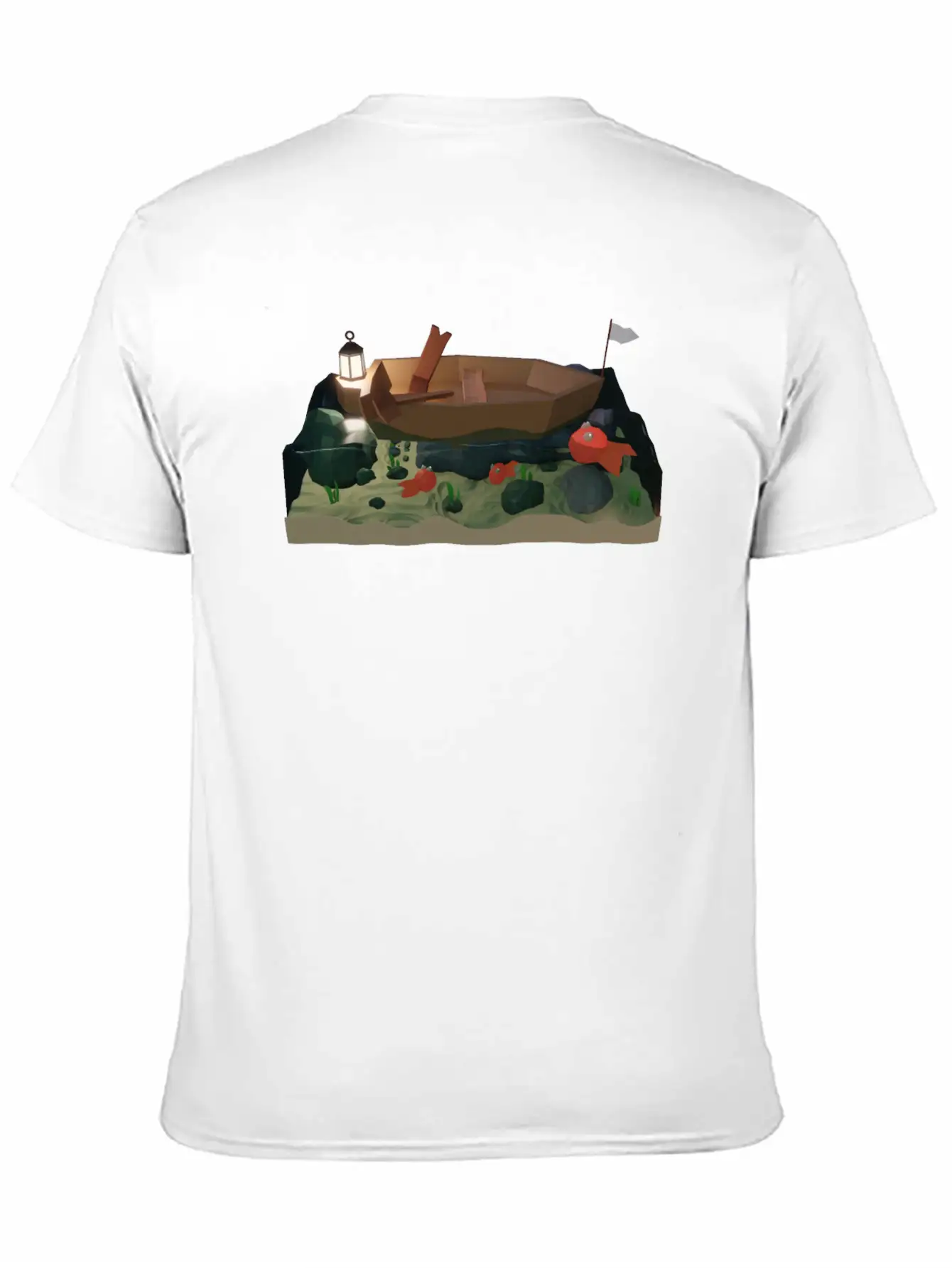Sea Boat At Night Basic Graphic T-Shirt – Daily Comfort In Soft Cotton