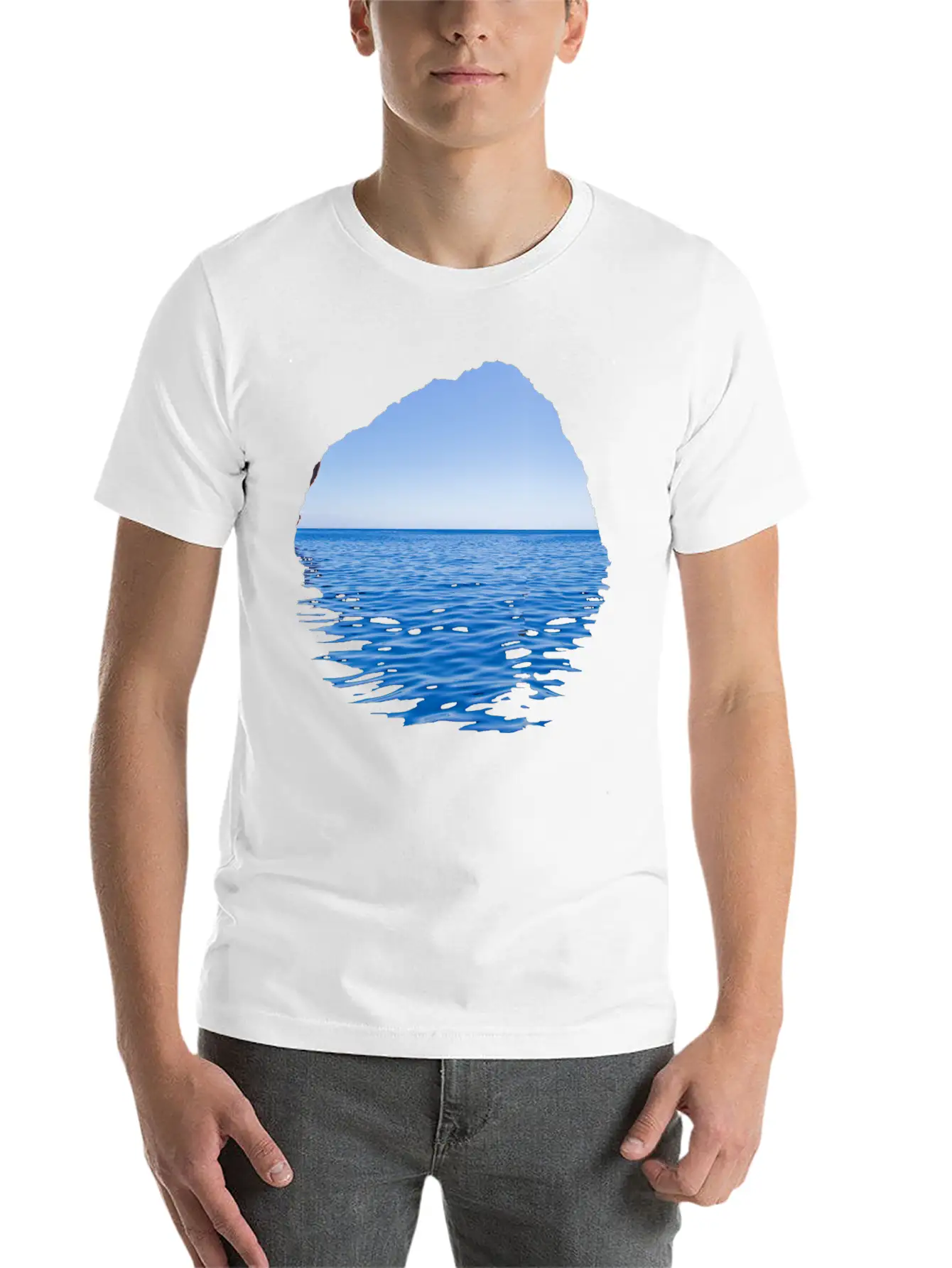 Sea-Through Unisex Casual T-Shirt – Clean Design For Daily Comfort