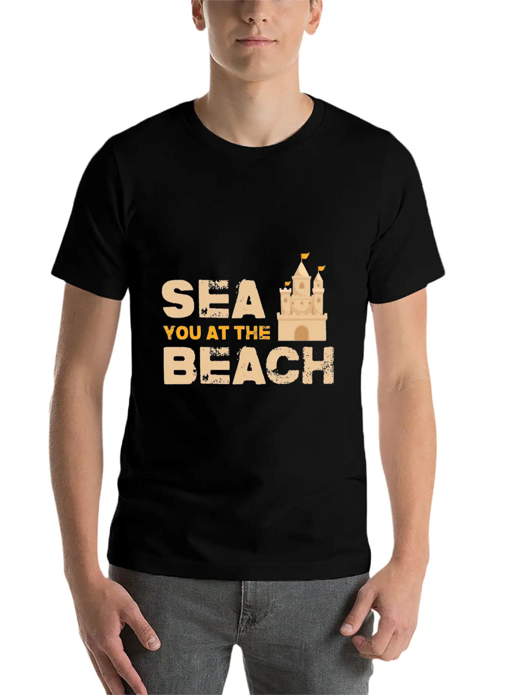 Sea You At The Beach - Sand Castle Gift Idea Stylish Everyday T-Shirt – Unisex Basic Cotton Tee