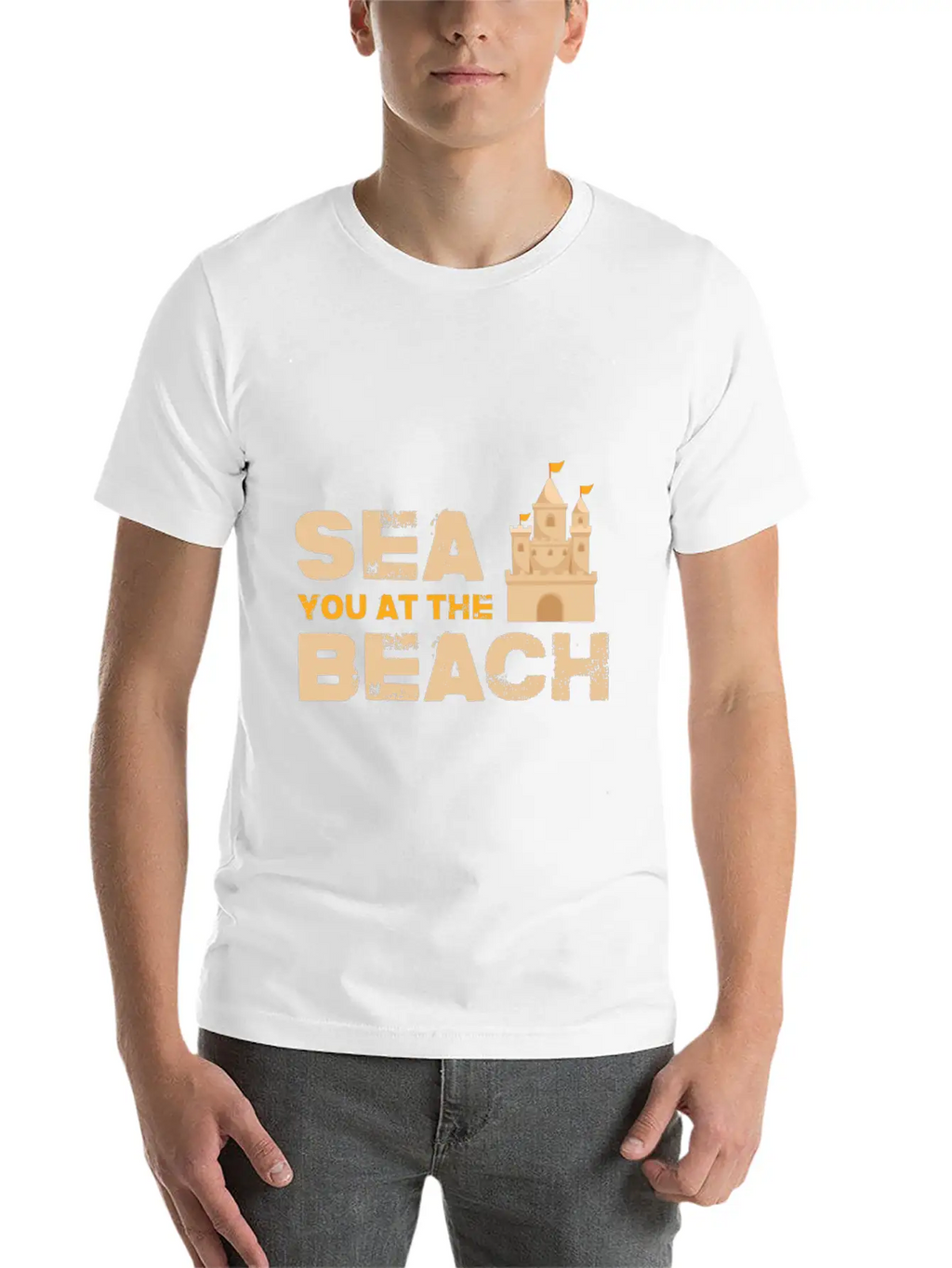 Sea You At The Beach - Sand Castle Gift Idea Stylish Everyday T-Shirt – Unisex Basic Cotton Tee