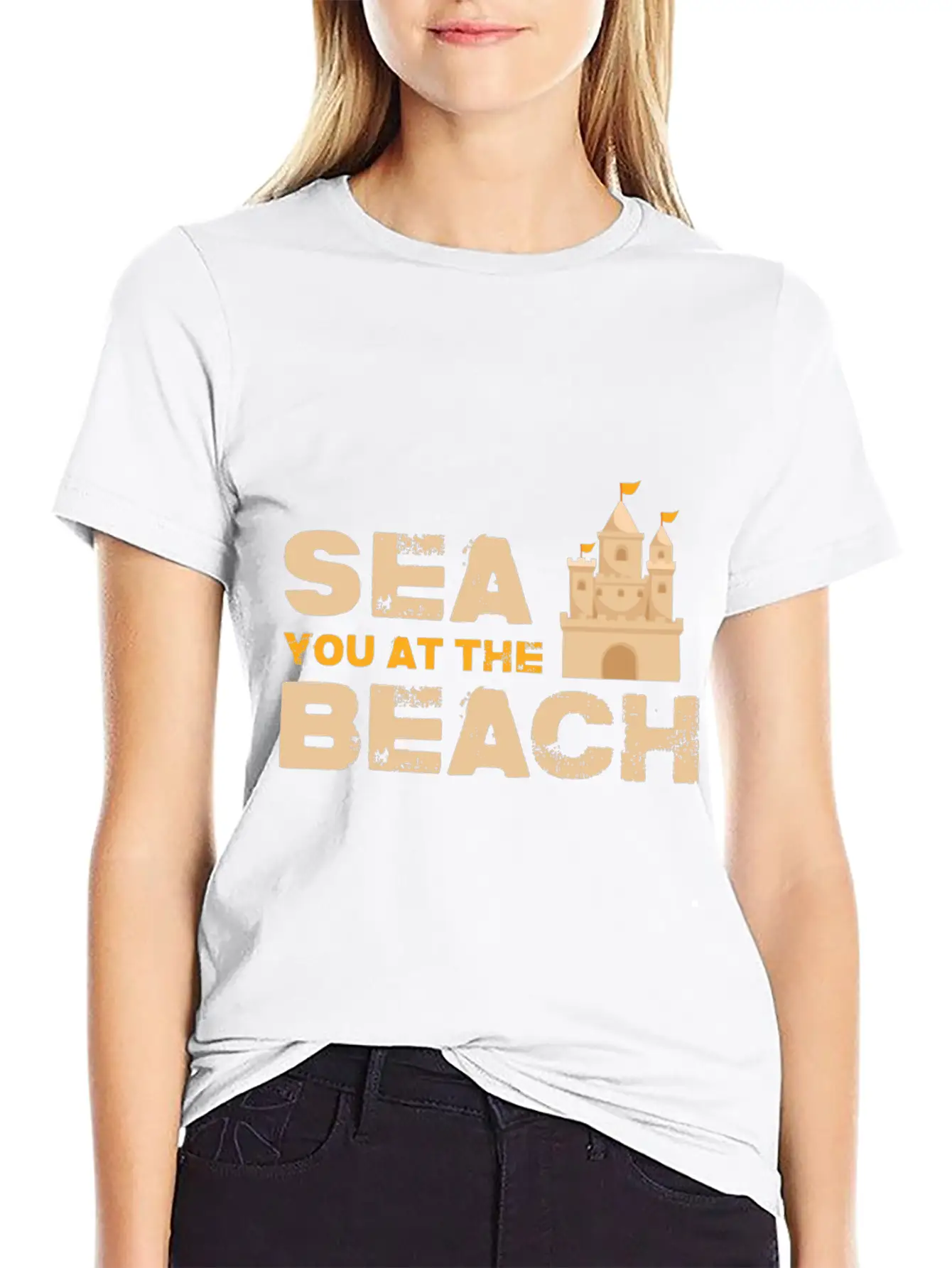 Sea You At The Beach - Sand Castle Gift Idea Stylish Everyday T-Shirt – Unisex Basic Cotton Tee