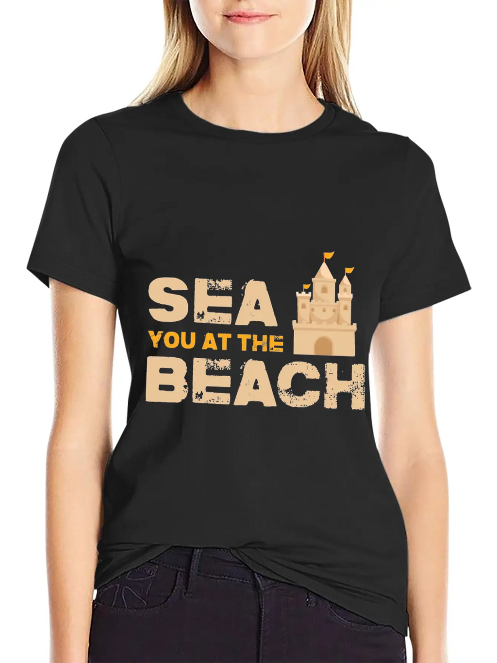 Sea You At The Beach - Sand Castle Gift Idea Stylish Everyday T-Shirt – Unisex Basic Cotton Tee