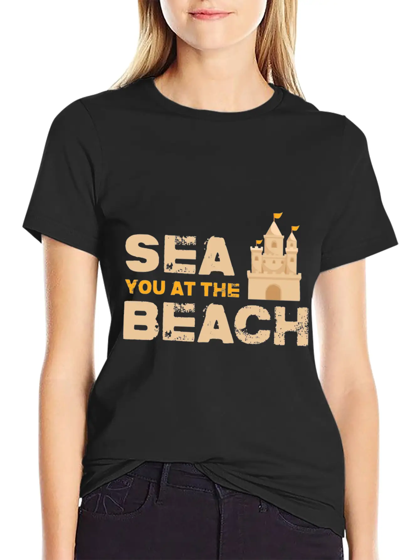 Sea You At The Beach - Sand Castle Gift Idea Stylish Everyday T-Shirt – Unisex Basic Cotton Tee