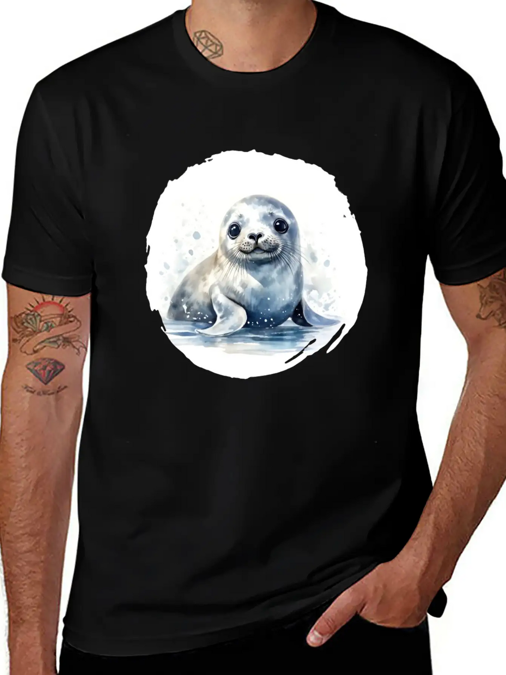 Seal Watercolor Relaxed Everyday Tee – Lightweight And Durable Cotton