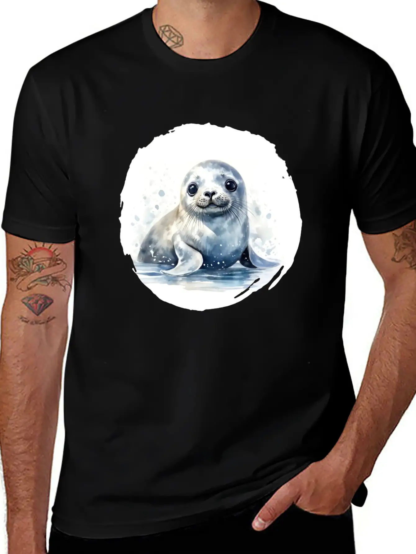 Seal Watercolor Relaxed Everyday Tee – Lightweight And Durable Cotton