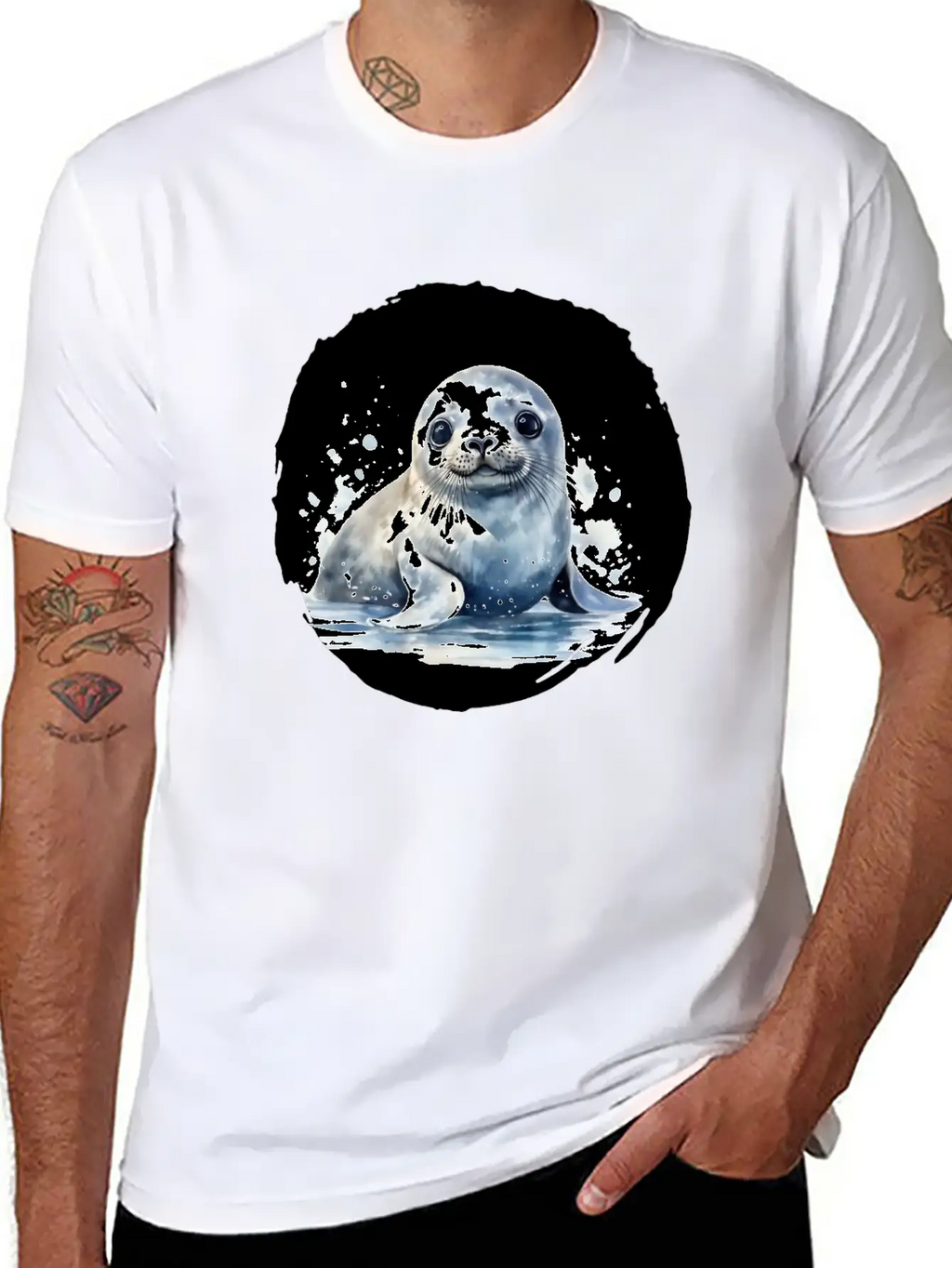 Seal Watercolor Relaxed Everyday Tee – Lightweight And Durable Cotton