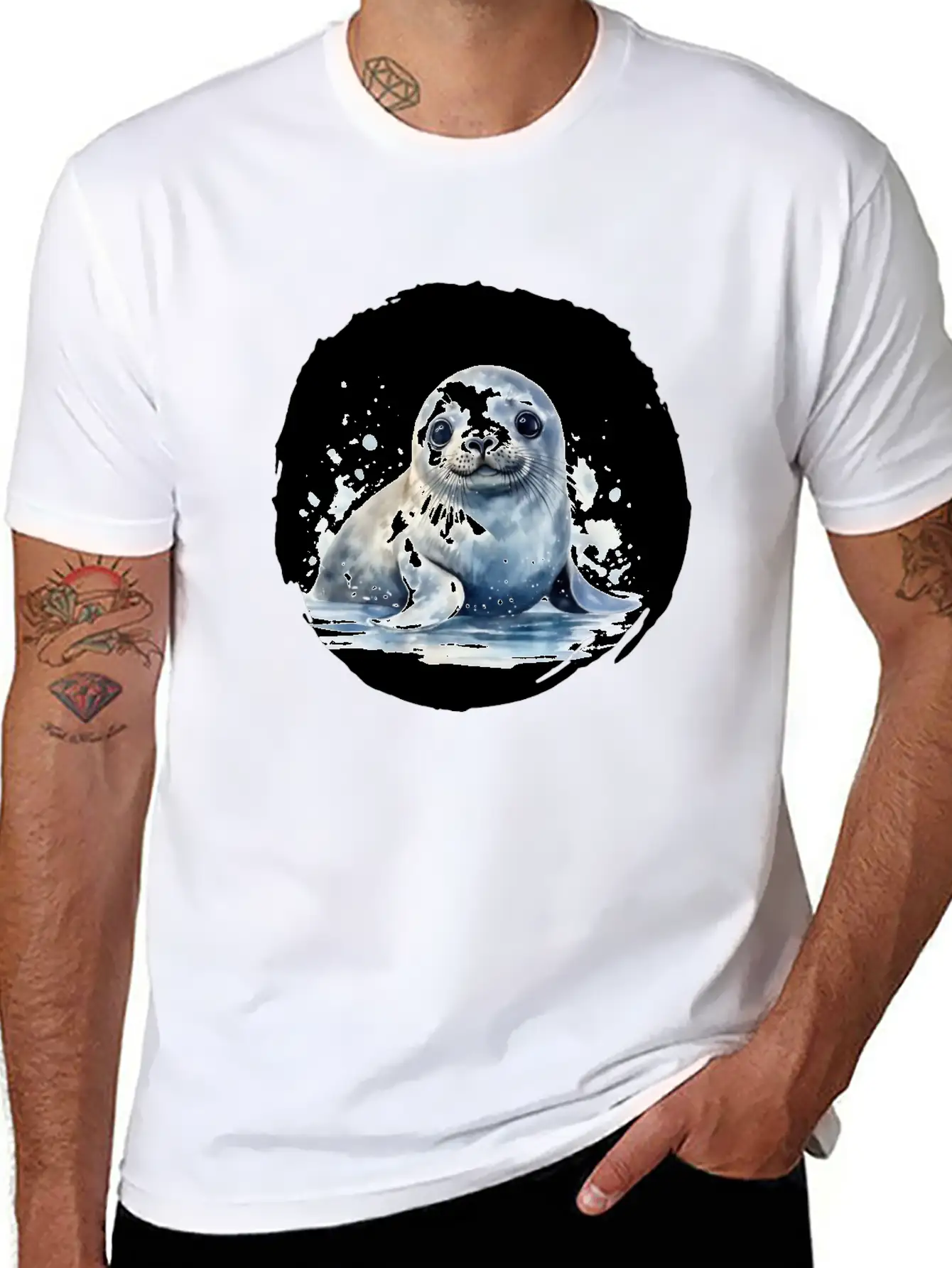 Seal Watercolor Relaxed Everyday Tee – Lightweight And Durable Cotton