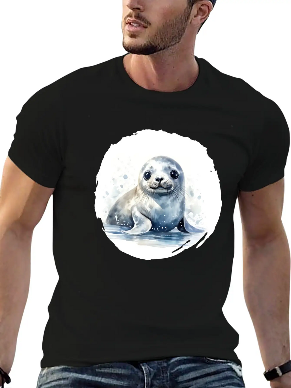 Seal Watercolor Relaxed Everyday Tee – Lightweight And Durable Cotton