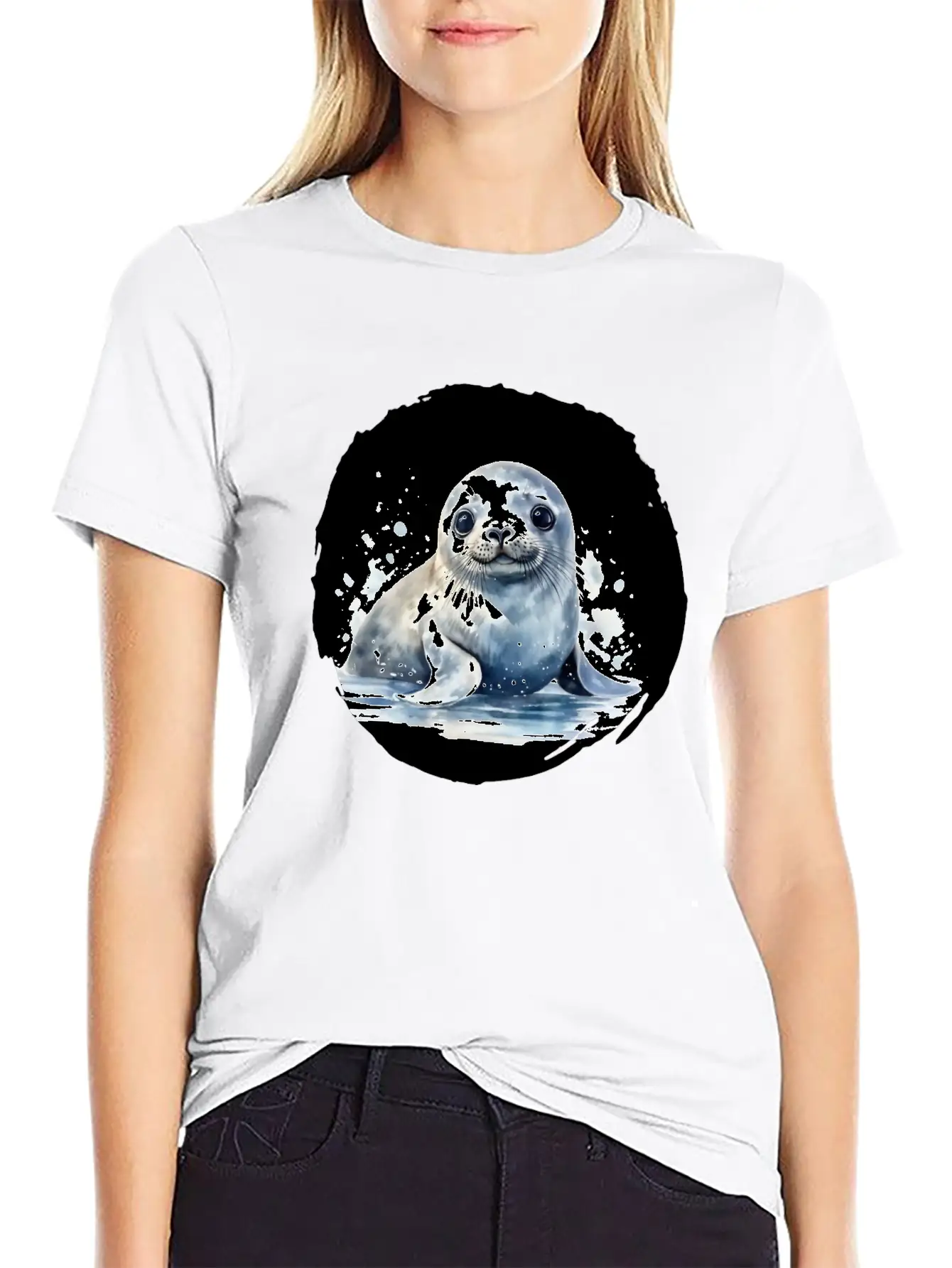 Seal Watercolor Relaxed Everyday Tee – Lightweight And Durable Cotton