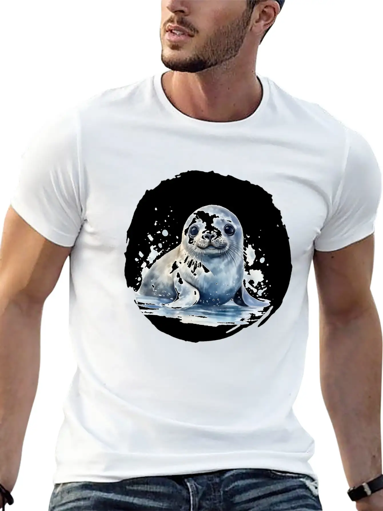 Seal Watercolor Relaxed Everyday Tee – Lightweight And Durable Cotton