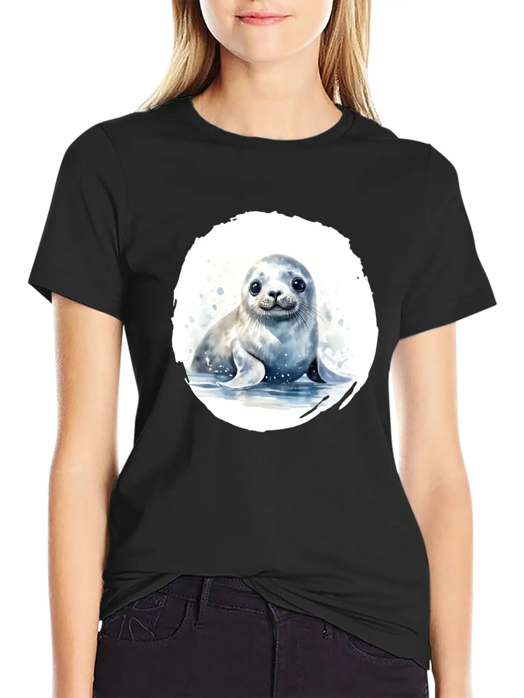 Seal Watercolor Relaxed Everyday Tee – Lightweight And Durable Cotton