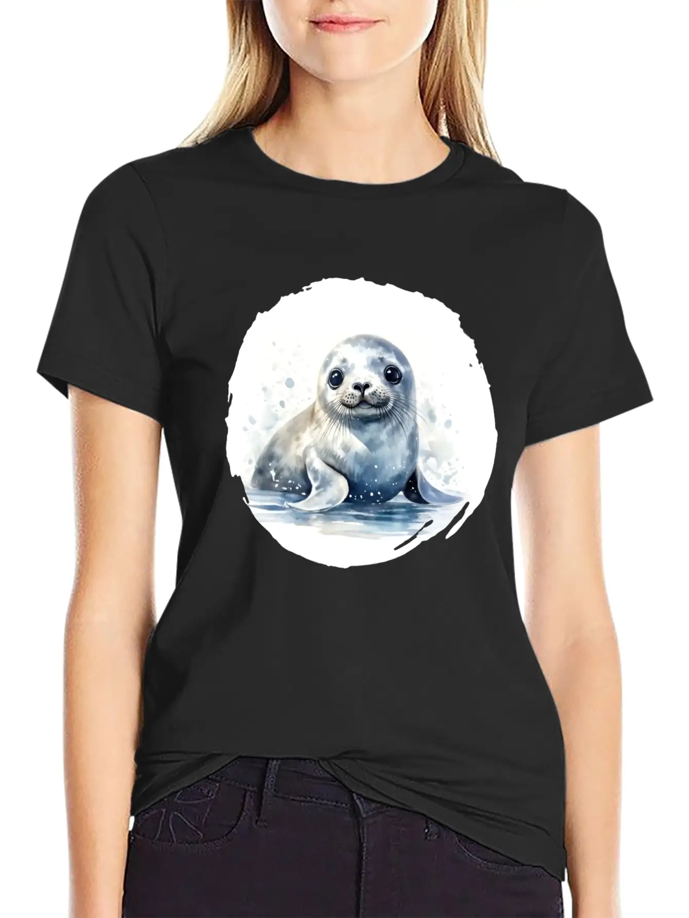 Seal Watercolor Relaxed Everyday Tee – Lightweight And Durable Cotton
