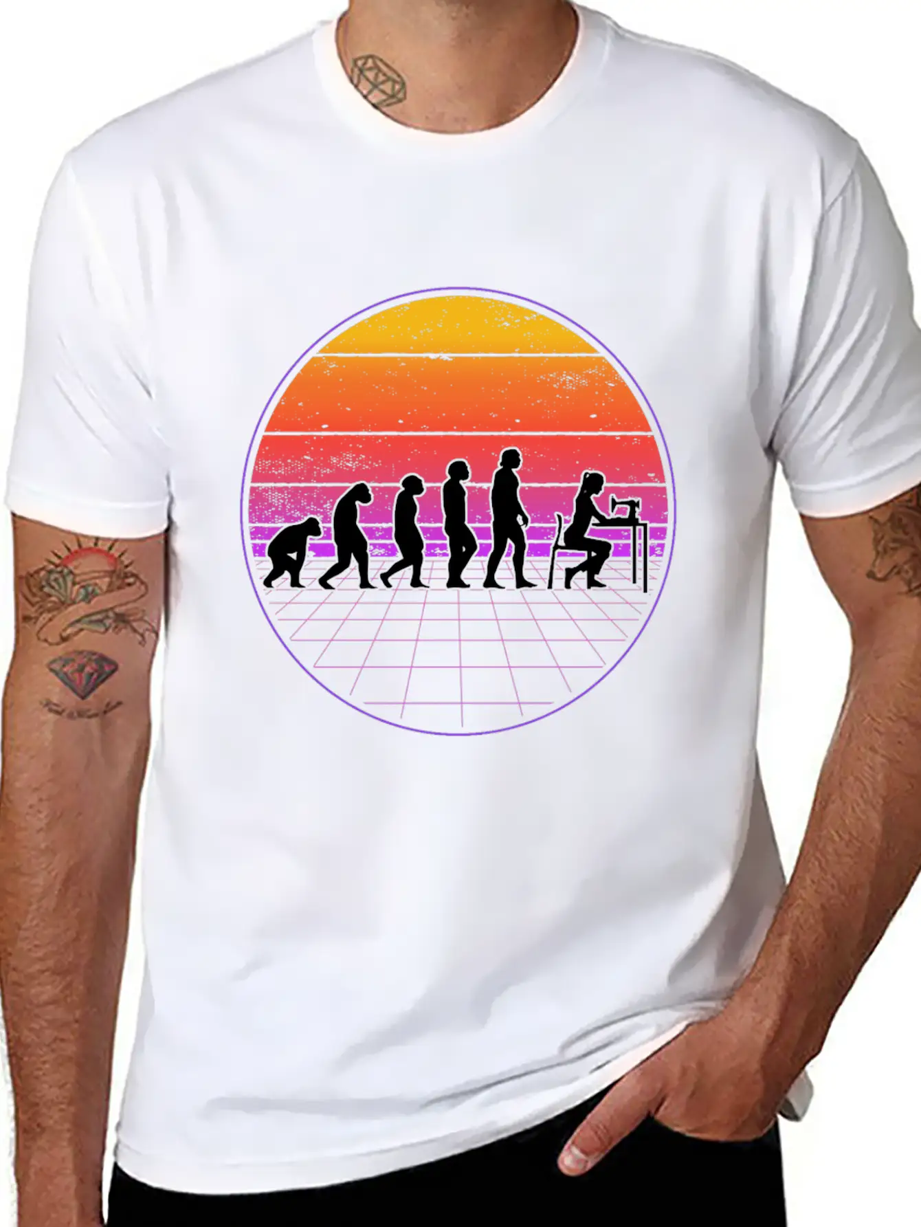 Seamstress Evolution Vaporwave Tailor Breathable Soft Cotton T-Shirt – Timeless Casual Look