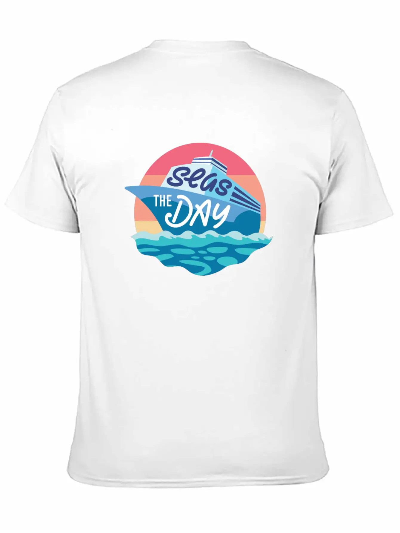 Seas The Day - Funny Cruising Quote Gift Idea Basic Graphic T-Shirt – Daily Comfort In Soft Cotton