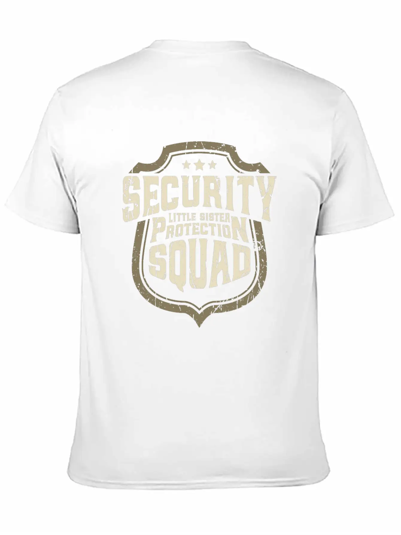 Security - Little Sister Protection Squad - Sister Breathable Soft Cotton T-Shirt – Timeless Casual Look