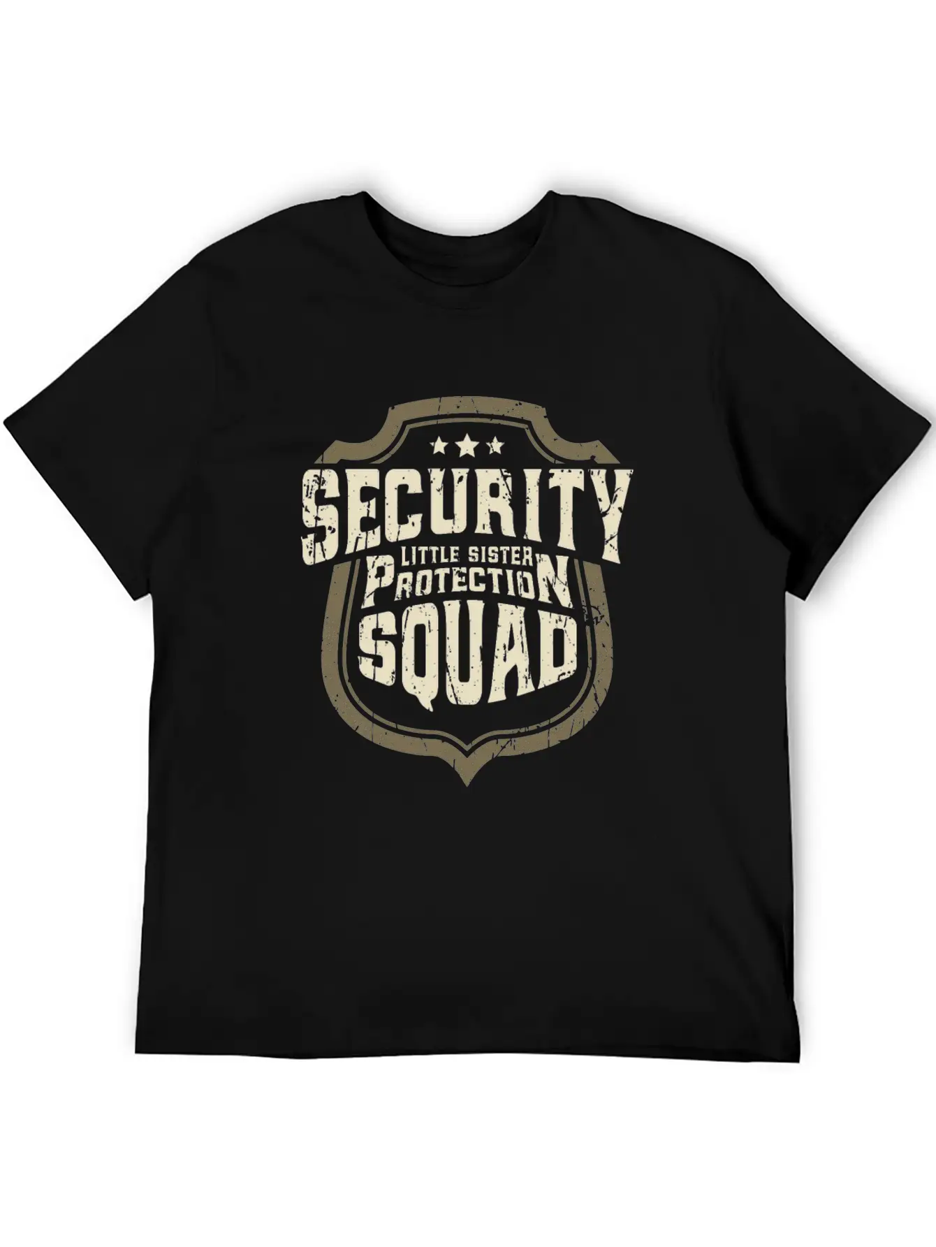 Security - Little Sister Protection Squad - Sister Breathable Soft Cotton T-Shirt – Timeless Casual Look