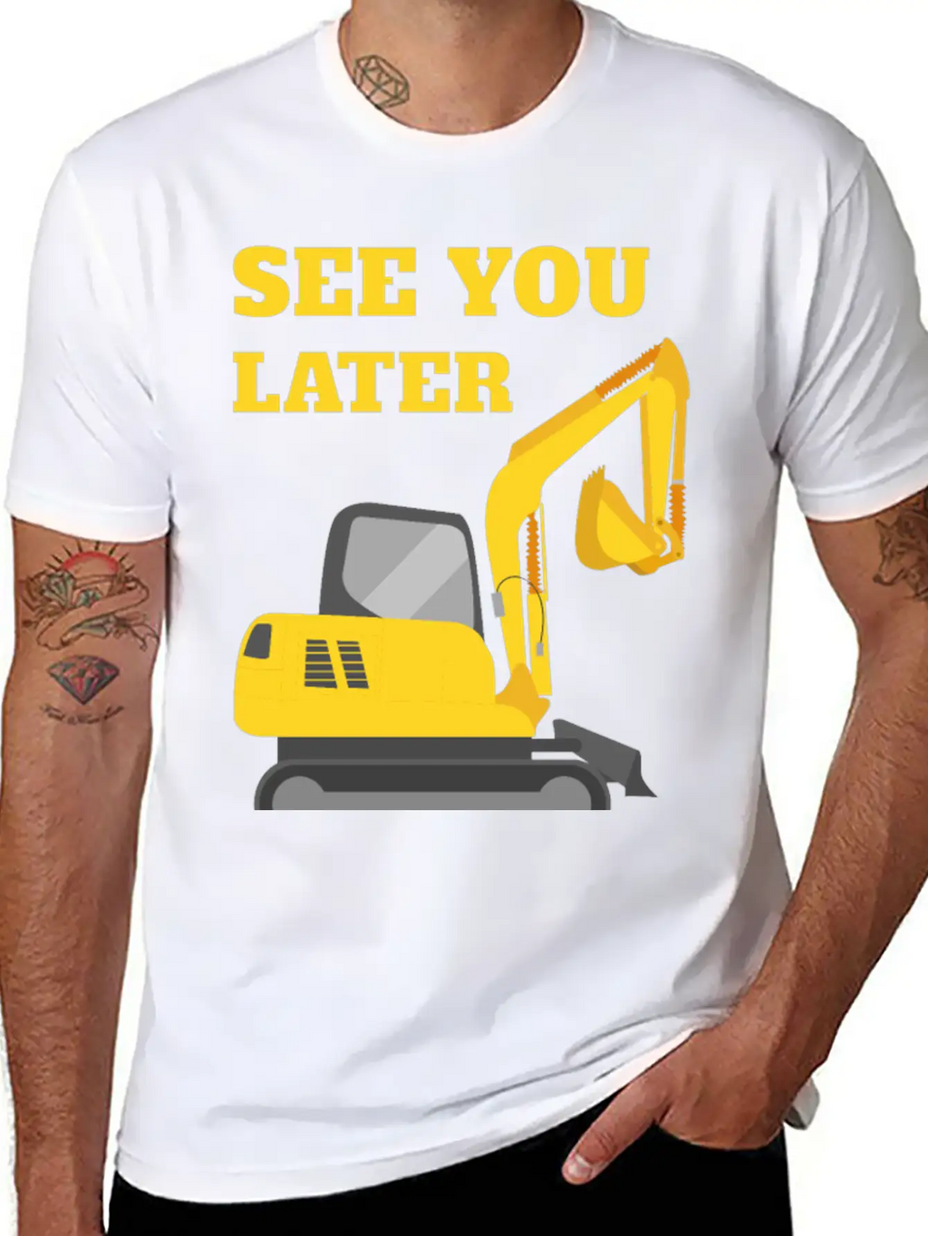 See You Later Excavator II - Toddler Boys Kids Timeless Short Sleeve Tee – Comfy And Minimalist Design