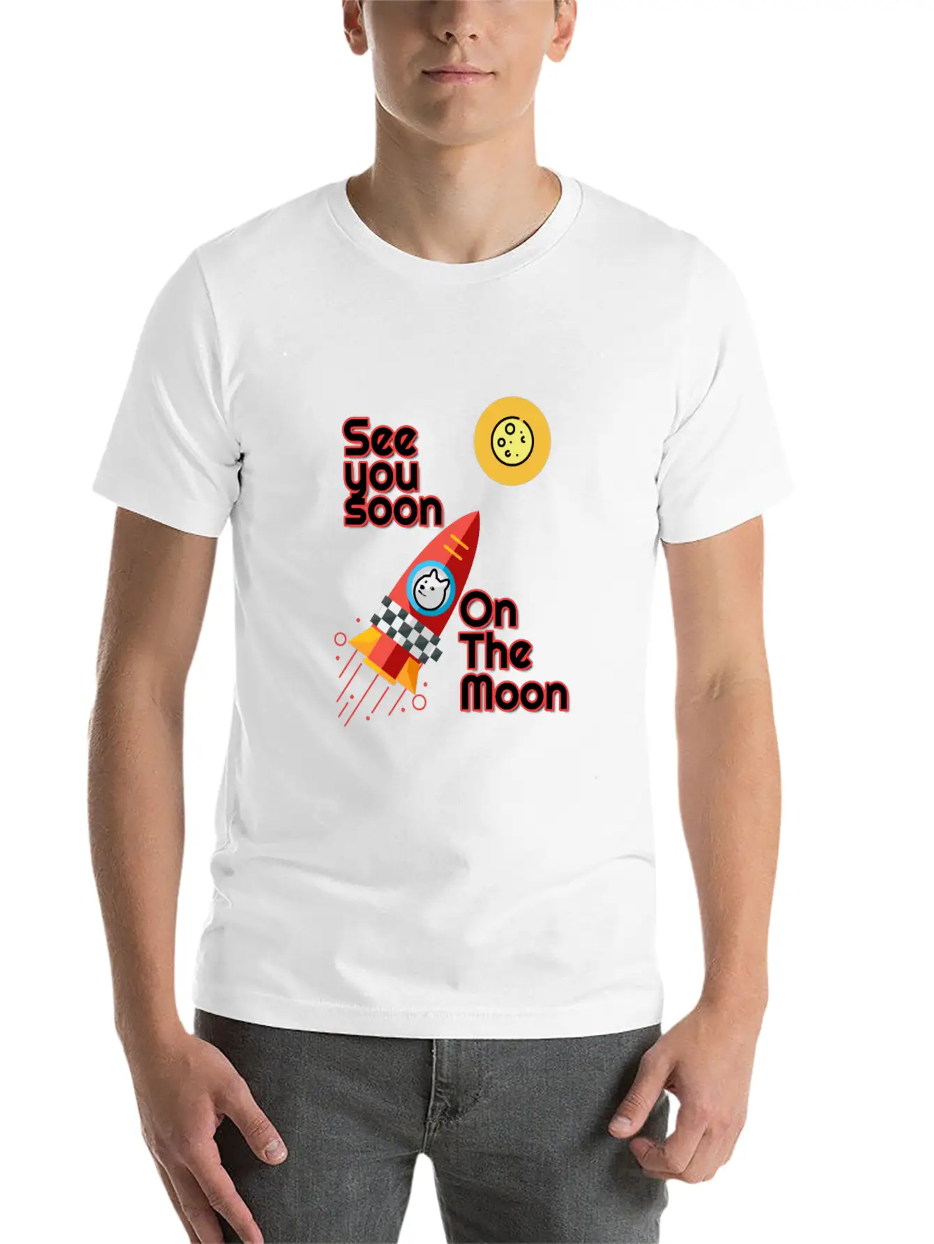 See You Soon On The Moon.See You On The Moon. Classic Cotton Tee – Unisex Comfort For Any Season