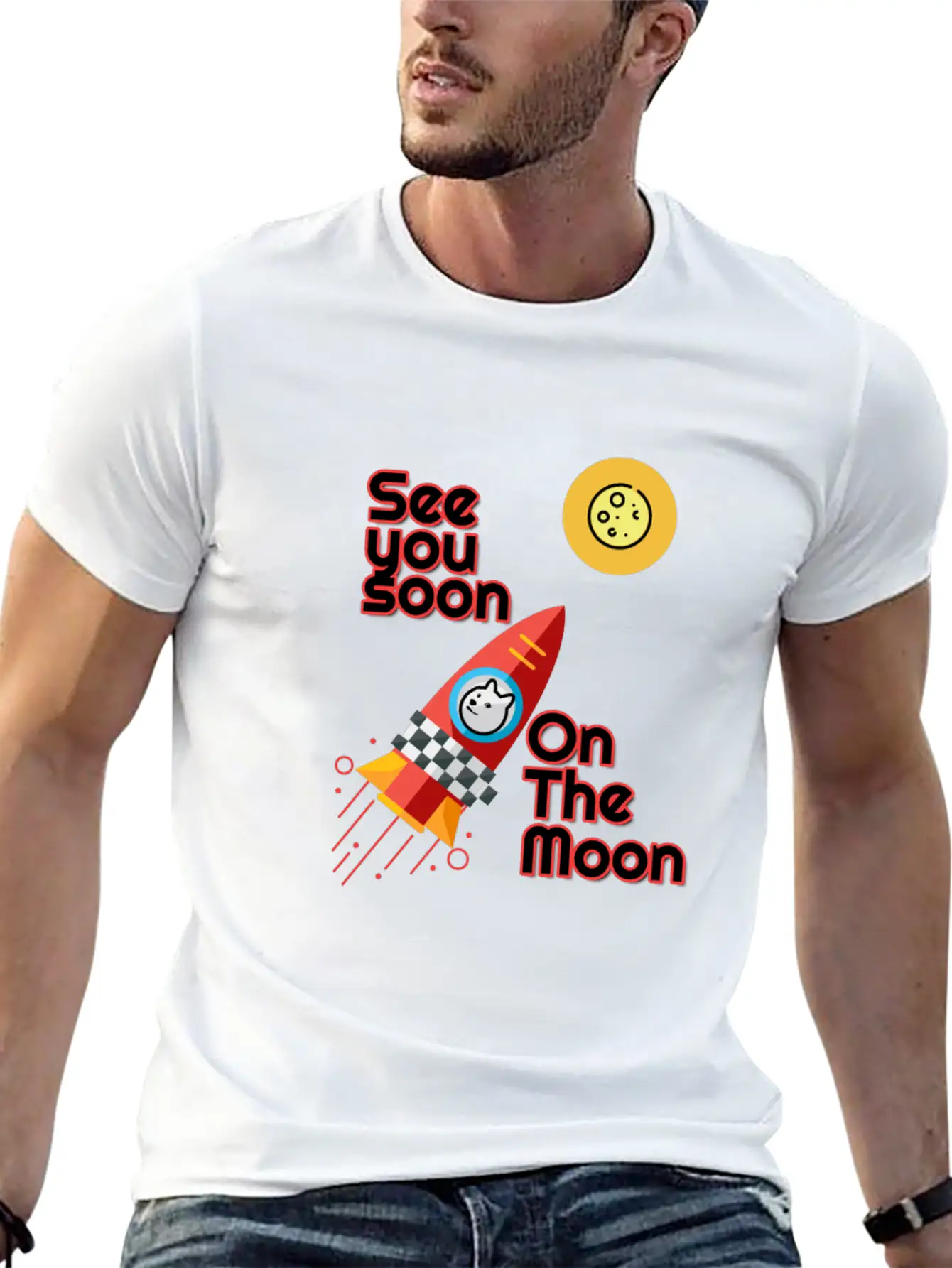 See You Soon On The Moon.See You On The Moon. Classic Cotton Tee – Unisex Comfort For Any Season