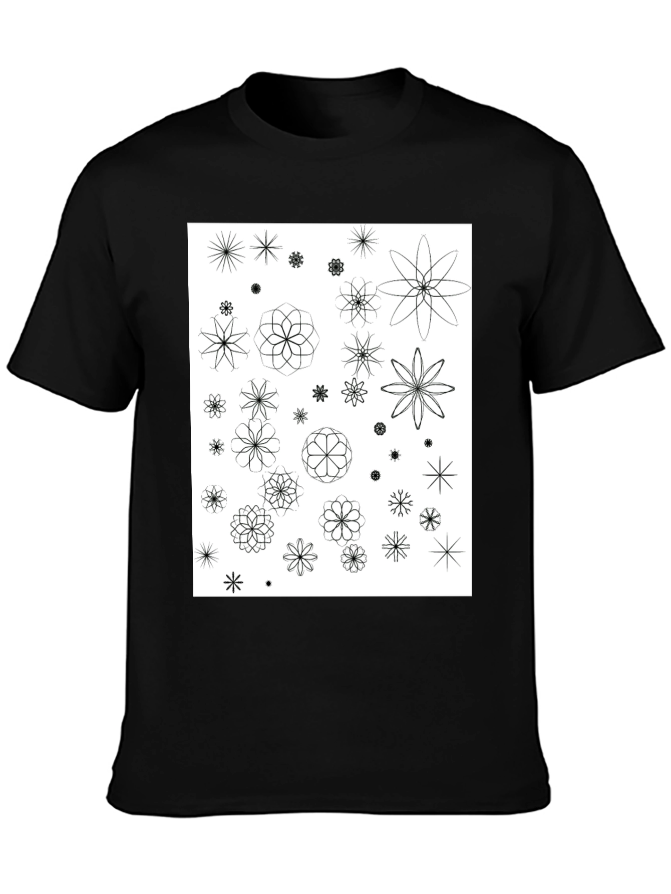 Floral Pattern Black T-Shirt | Trendy Mens Tee