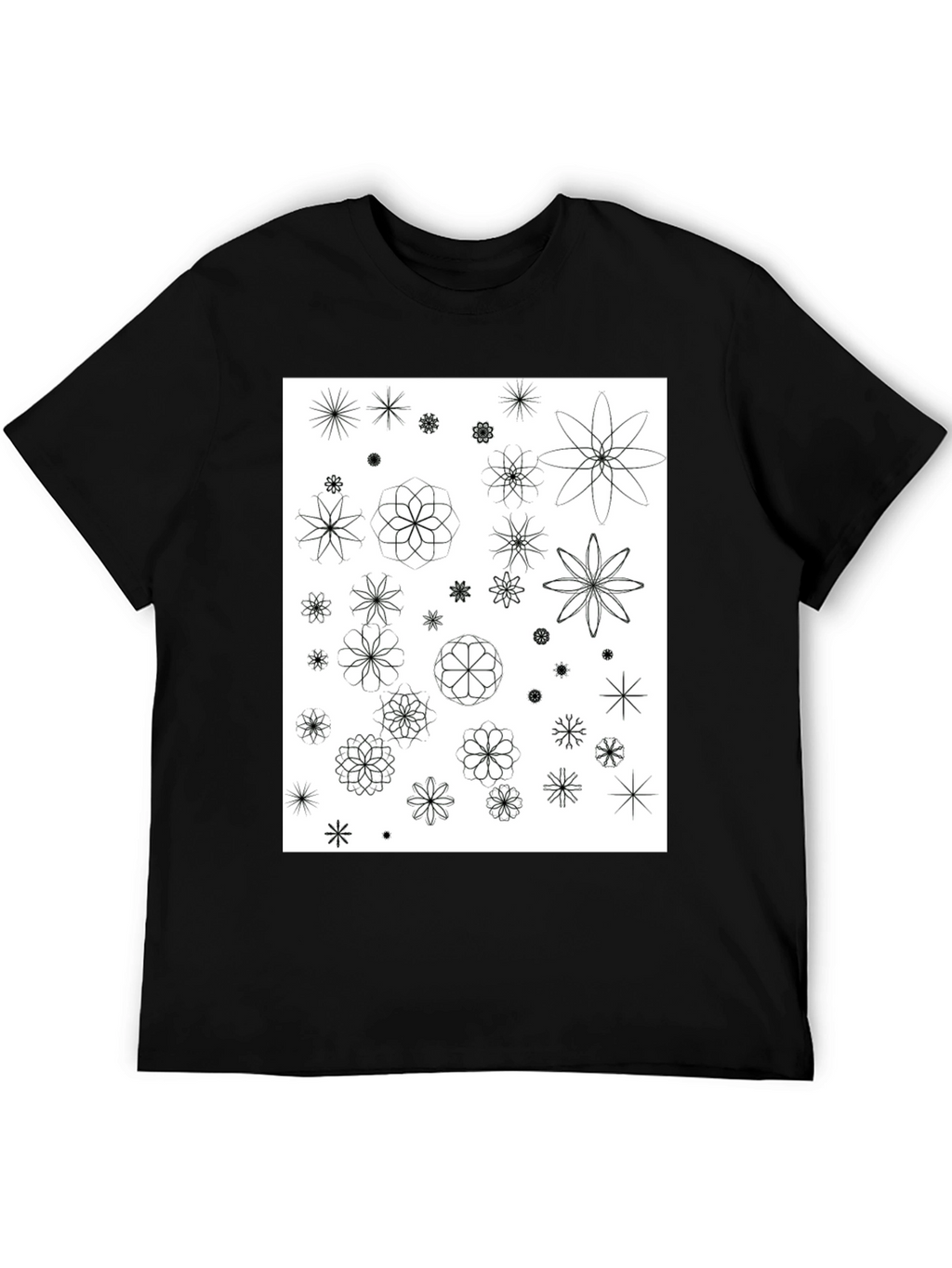 Floral Pattern Black T-Shirt | Trendy Mens Tee