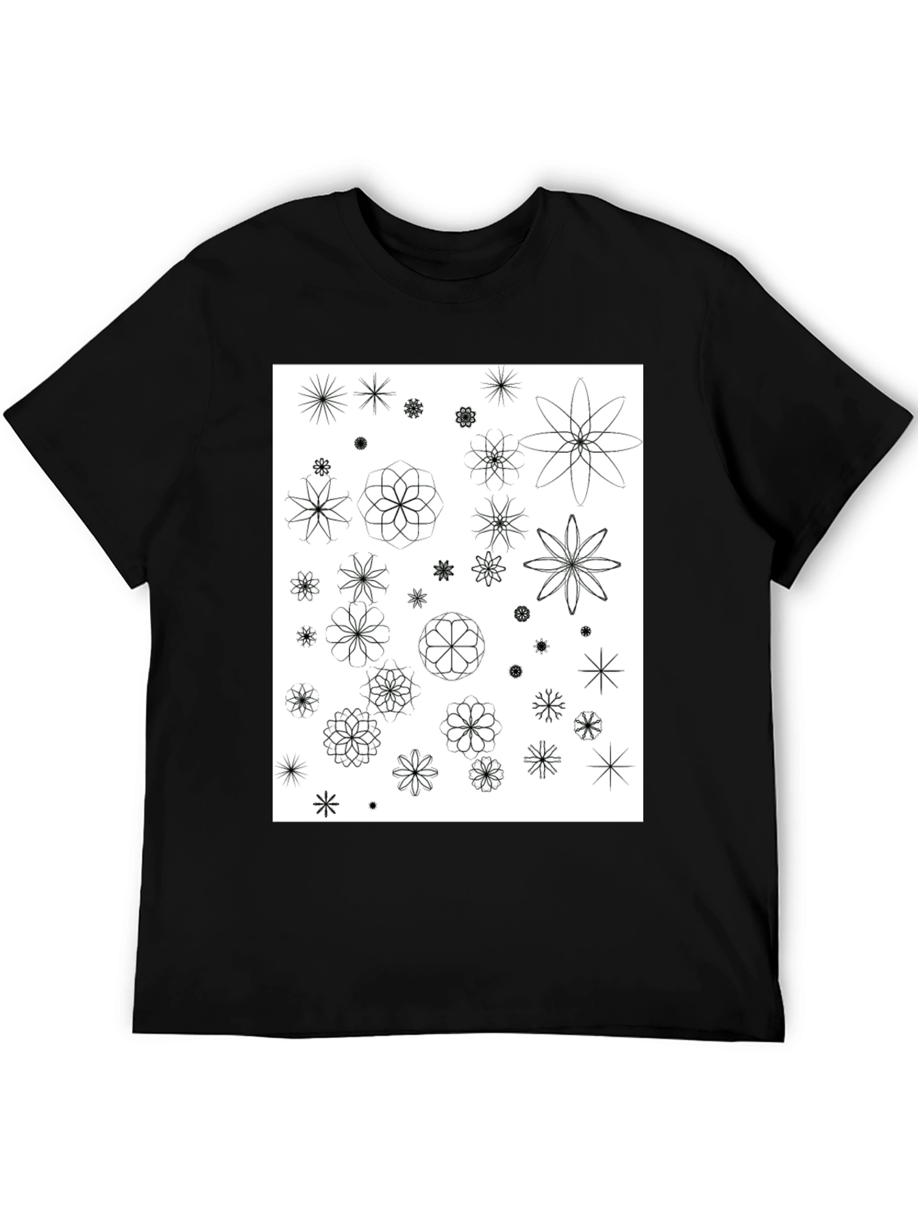 Floral Pattern Black T-Shirt | Trendy Mens Tee