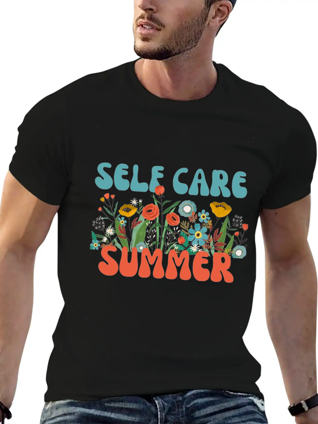 Self Care Summer Basic Graphic T-Shirt – Daily Comfort In Soft Cotton