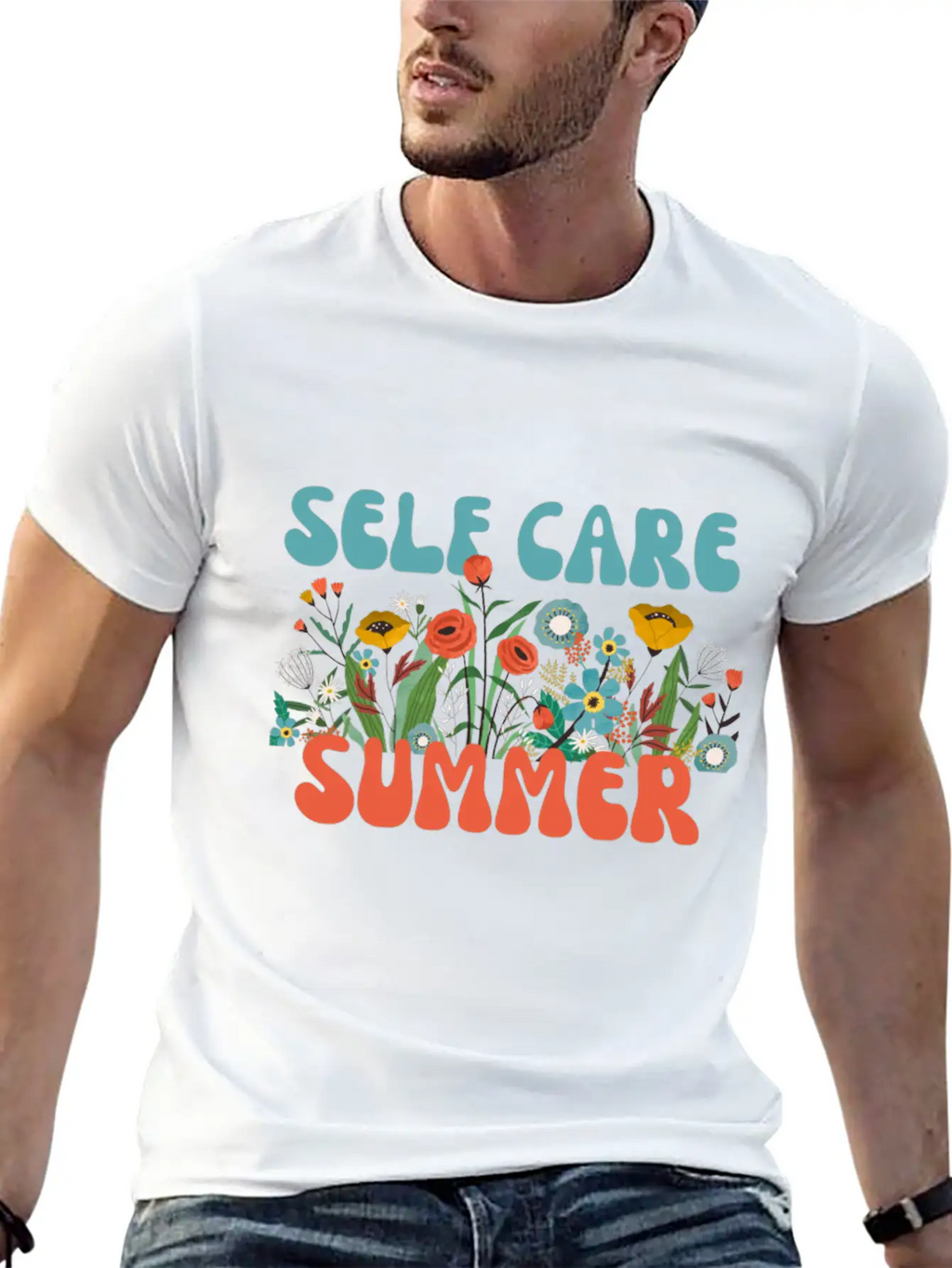 Self Care Summer Basic Graphic T-Shirt – Daily Comfort In Soft Cotton